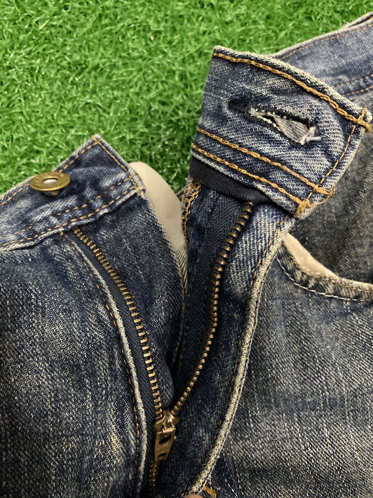 Japanese Brand Urban up Blue Distress jeans Size US 34 / EU 50 - 9 Thumbnail