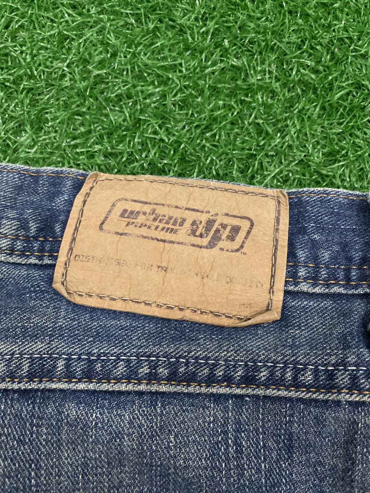 Japanese Brand Urban up Blue Distress jeans Size US 34 / EU 50 - 7 Thumbnail