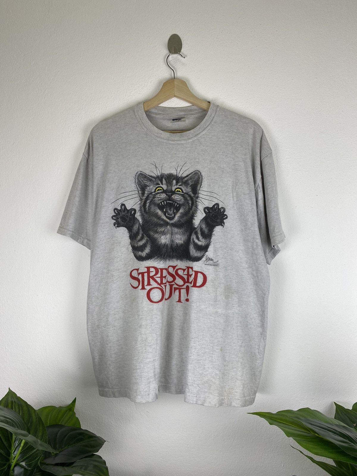 Jerzees × Vintage Vintage Harrison “Stressed Out” T-shirt Size US XL / EU 56 / 4 - 1 Thumbnail