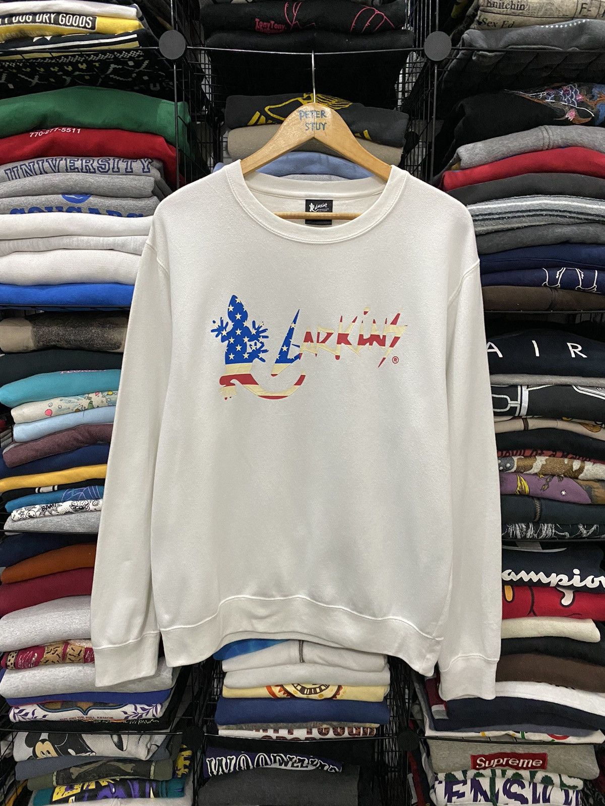 Japanese Brand Larkins american culture sweater big logo Size US L / EU 52-54 / 3 - 1 Thumbnail