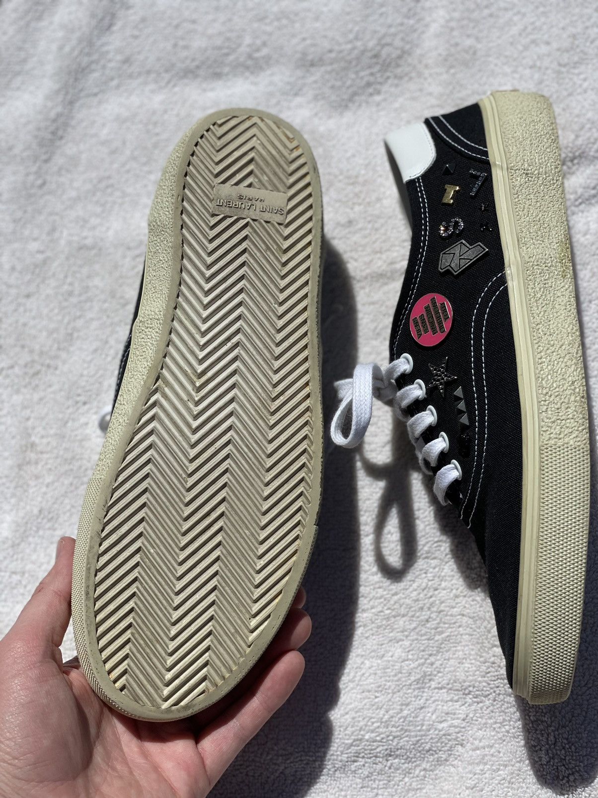 Saint Laurent Paris Saint Laurent pin embellished skate sneakers Size US 10 / EU 43 - 6 Thumbnail