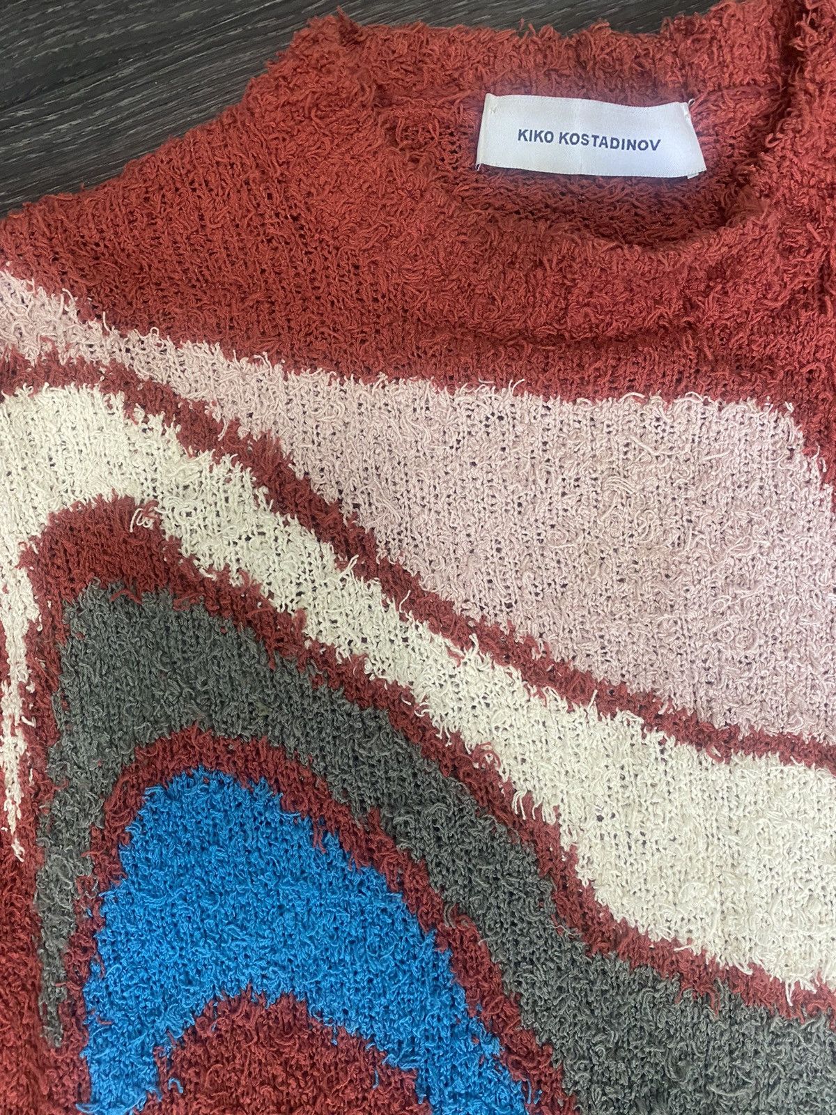 Kiko Kostadinov 00052018 Red Delva Intarsia Knit Sweater Size US M / EU 48-50 / 2 - 6 Thumbnail