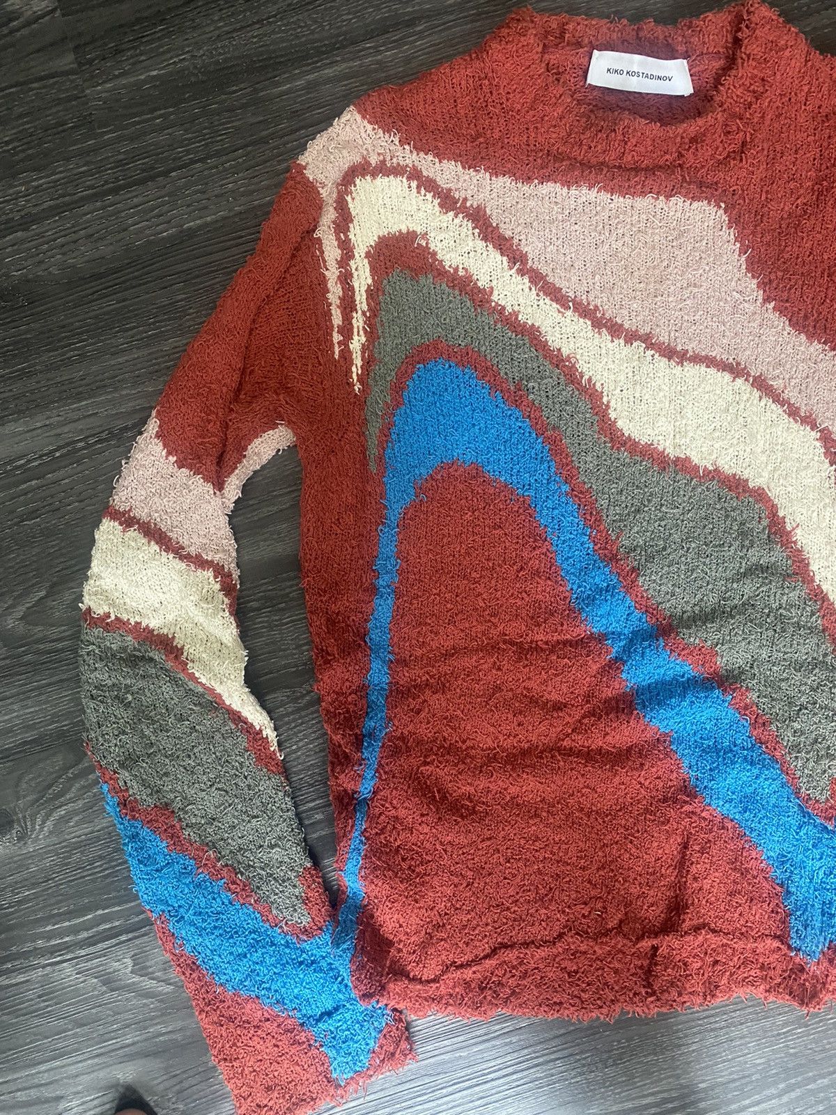 Kiko Kostadinov 00052018 Red Delva Intarsia Knit Sweater Size US M / EU 48-50 / 2 - 4 Thumbnail