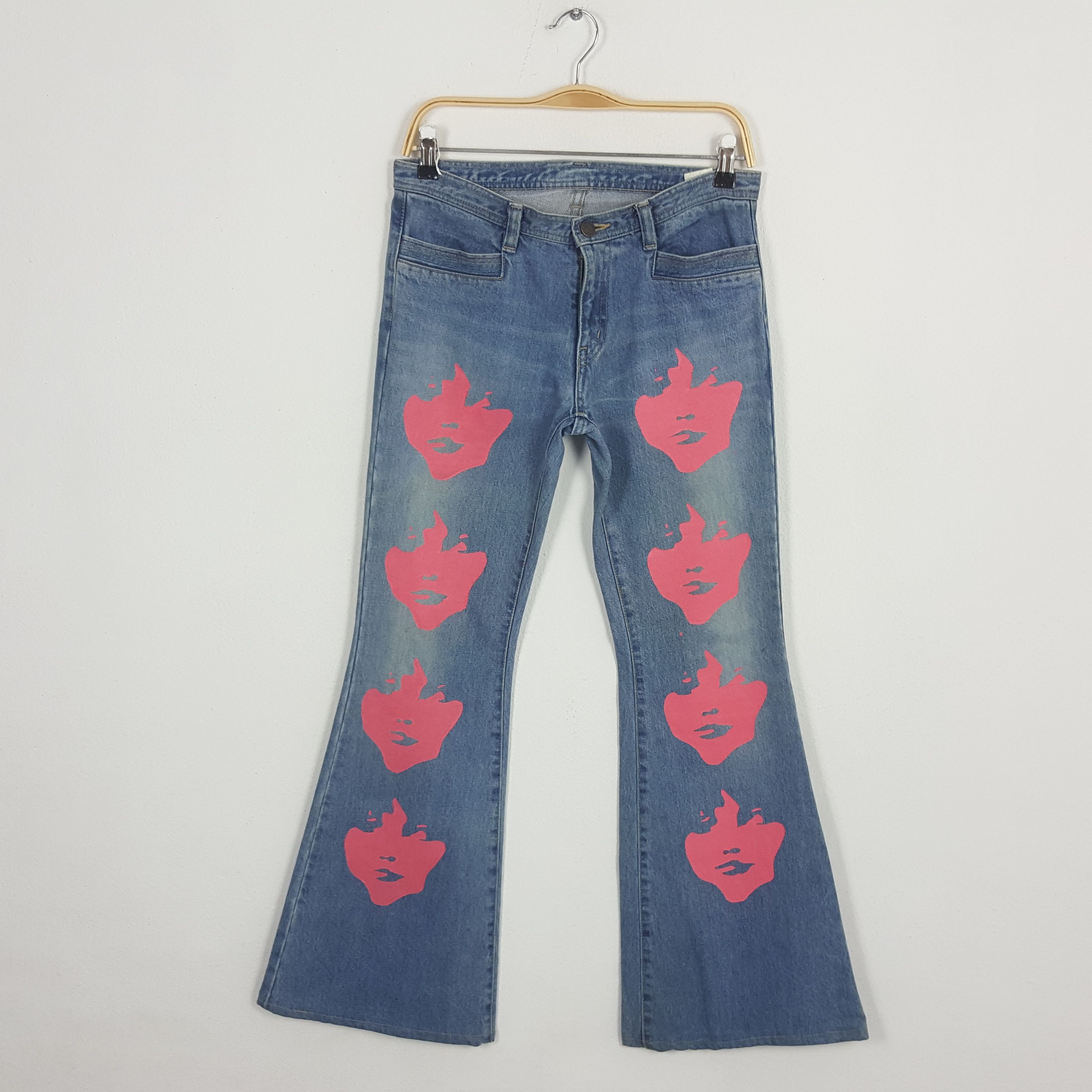 Vintage HYSTERIC GLAMOUR Japanese Brand Face Bootcut Jeans