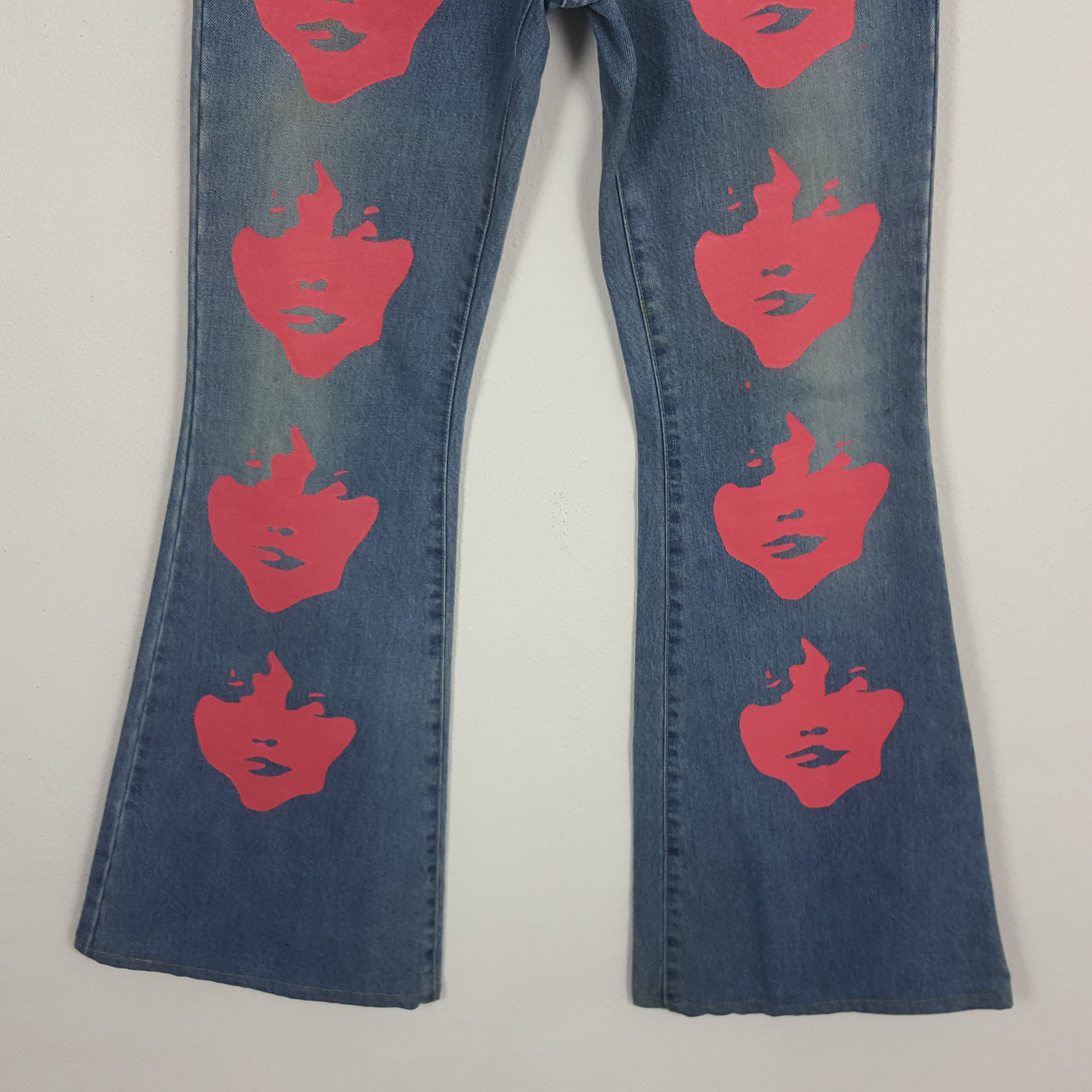 Hysteric Glamour × Japanese Brand Vintage HYSTERIC GLAMOUR Japanese Brand Face Bootcut Jeans Size 31" - 3 Thumbnail
