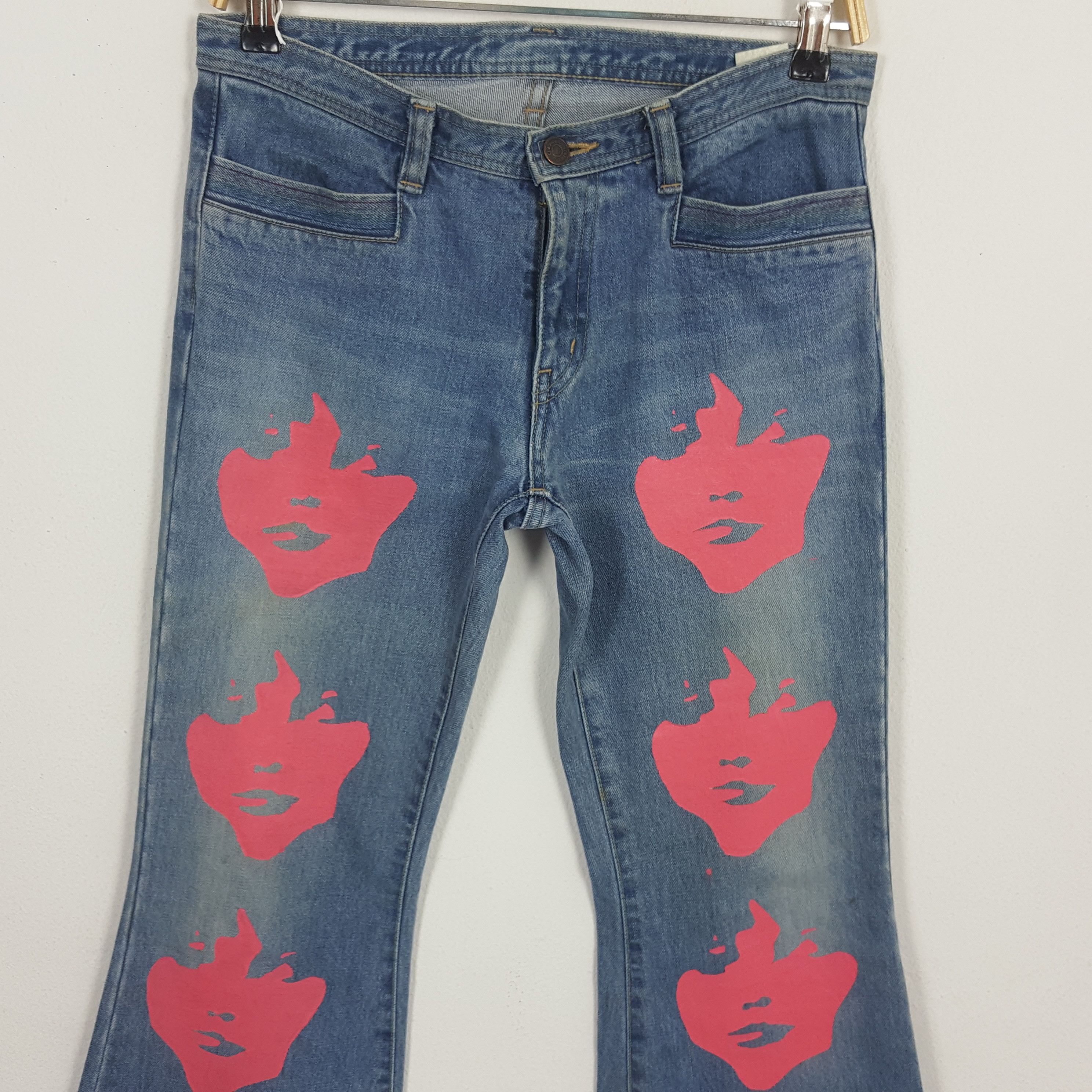 Hysteric Glamour × Japanese Brand Vintage HYSTERIC GLAMOUR Japanese Brand Face Bootcut Jeans Size 31" - 2 Thumbnail
