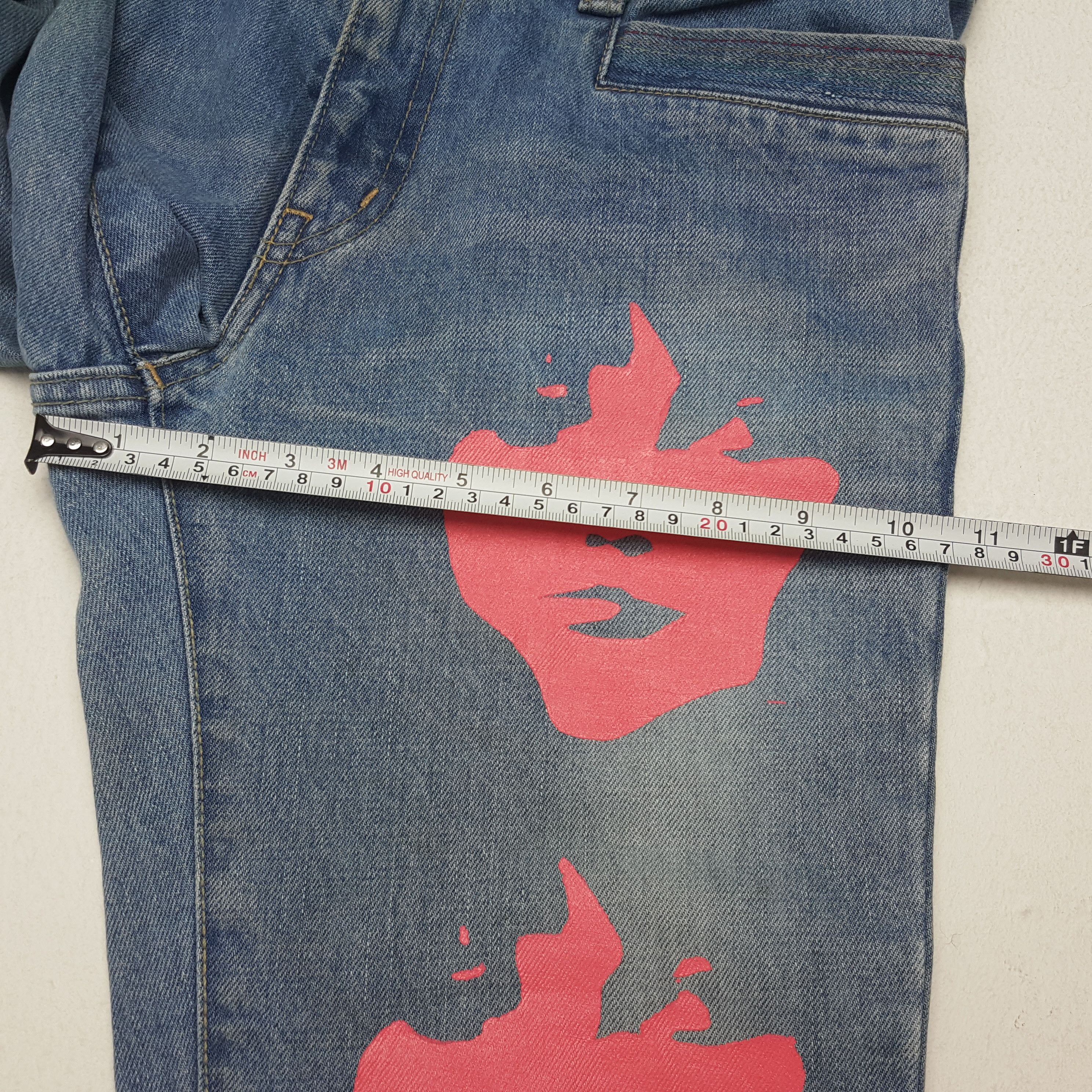 Hysteric Glamour × Japanese Brand Vintage HYSTERIC GLAMOUR Japanese Brand Face Bootcut Jeans Size 31" - 9 Thumbnail