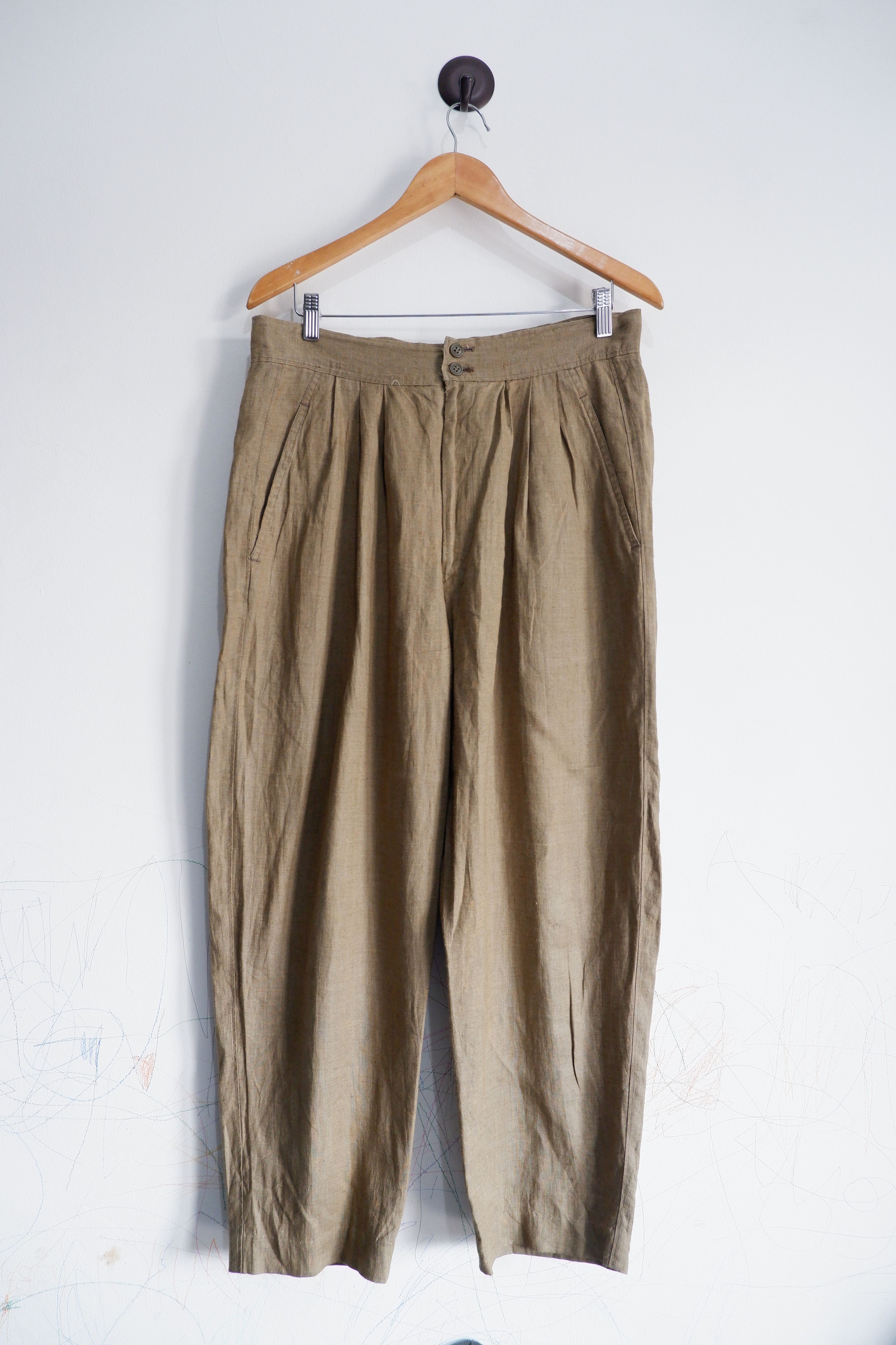 Japanese Brand Vintage My Taste Homme Linen Pants Size US 34 / EU 50 - 1 Thumbnail