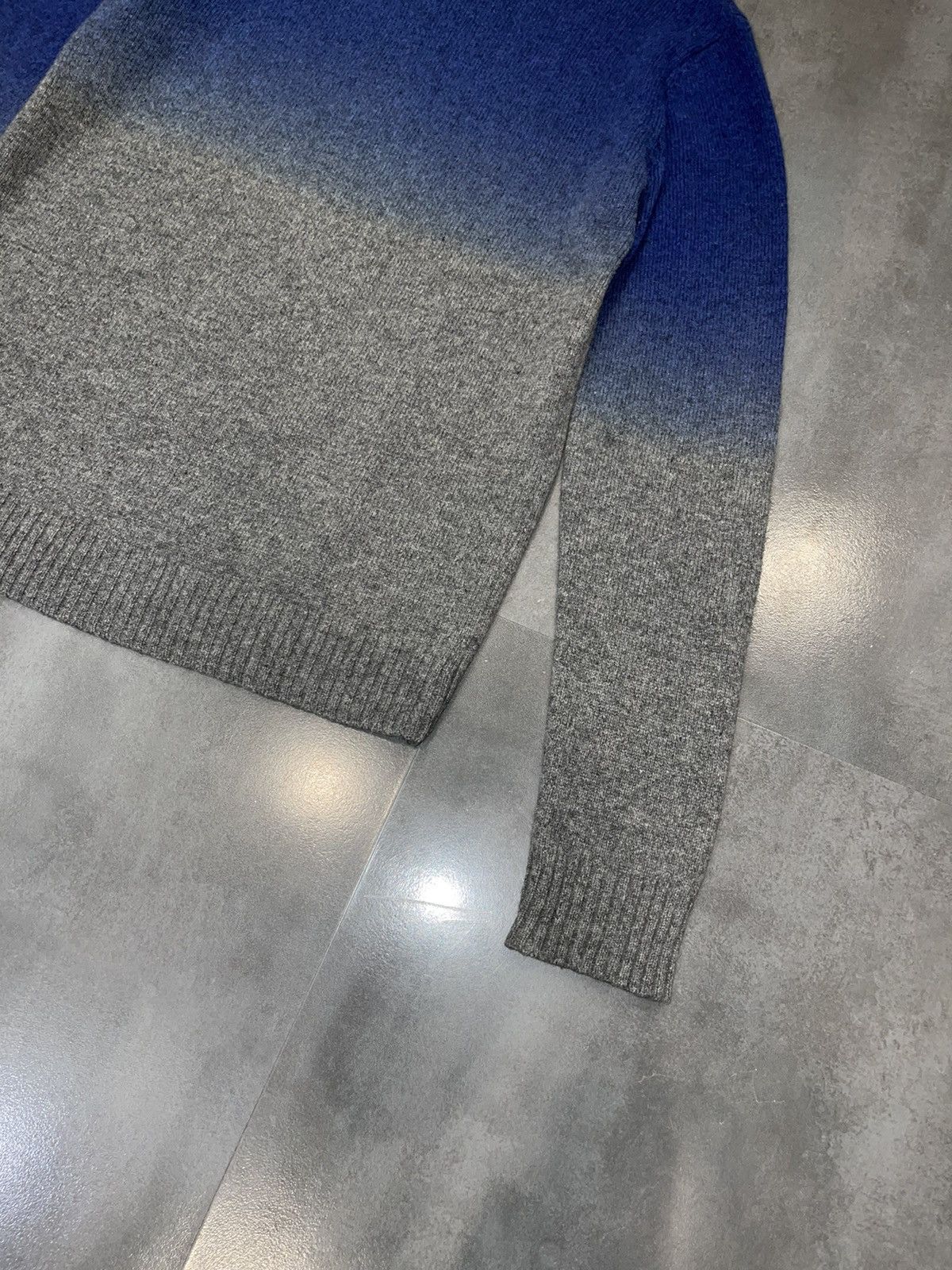 John Galliano Galliano Ombre Blue Grey Big Logo Wool Sweater Size US M / EU 48-50 / 2 - 9 Thumbnail