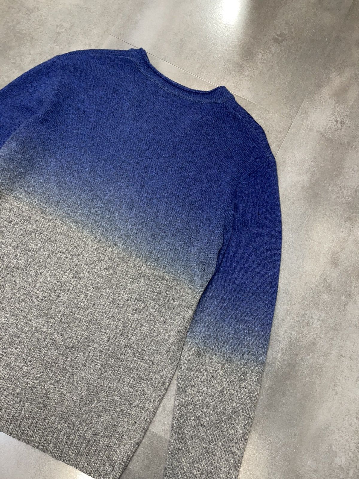 John Galliano Galliano Ombre Blue Grey Big Logo Wool Sweater Size US M / EU 48-50 / 2 - 11 Thumbnail