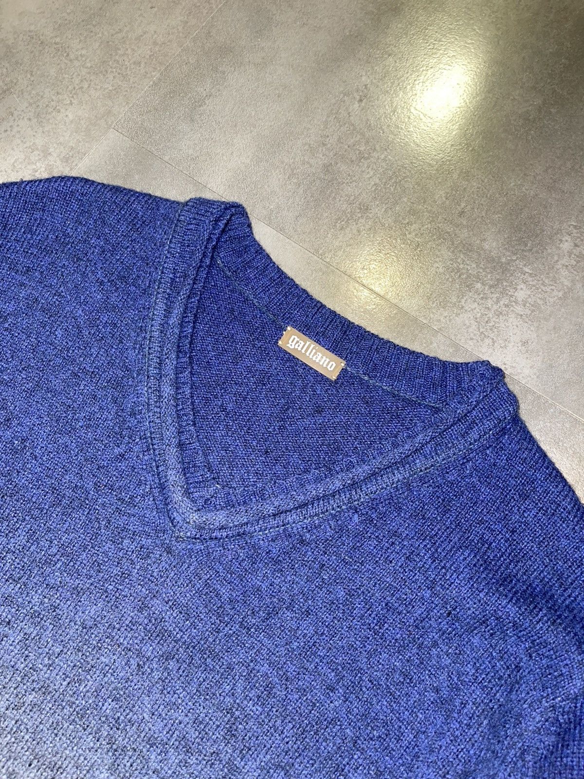 John Galliano Galliano Ombre Blue Grey Big Logo Wool Sweater Size US M / EU 48-50 / 2 - 13 Thumbnail