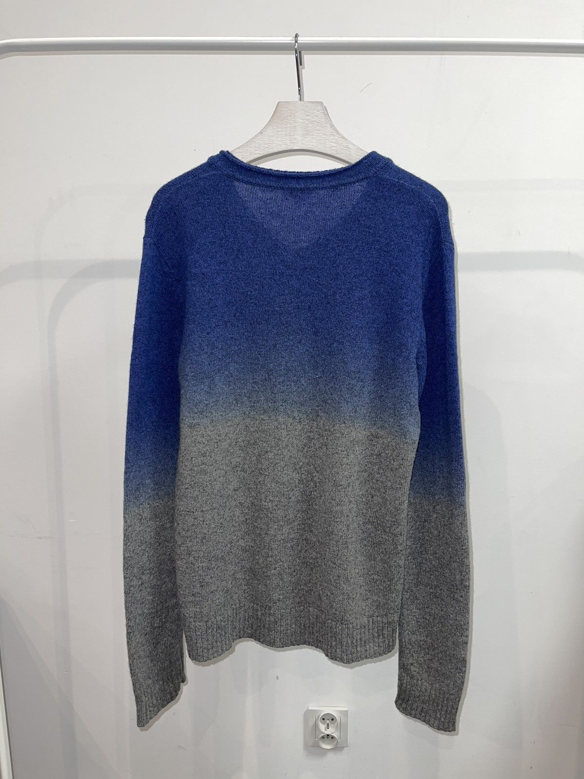 John Galliano Galliano Ombre Blue Grey Big Logo Wool Sweater Size US M / EU 48-50 / 2 - 3 Thumbnail