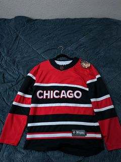 Small 80's Chicago Blackhawks Men's Vintage Hockey Jersey NHL CCM Red Black White 1980's