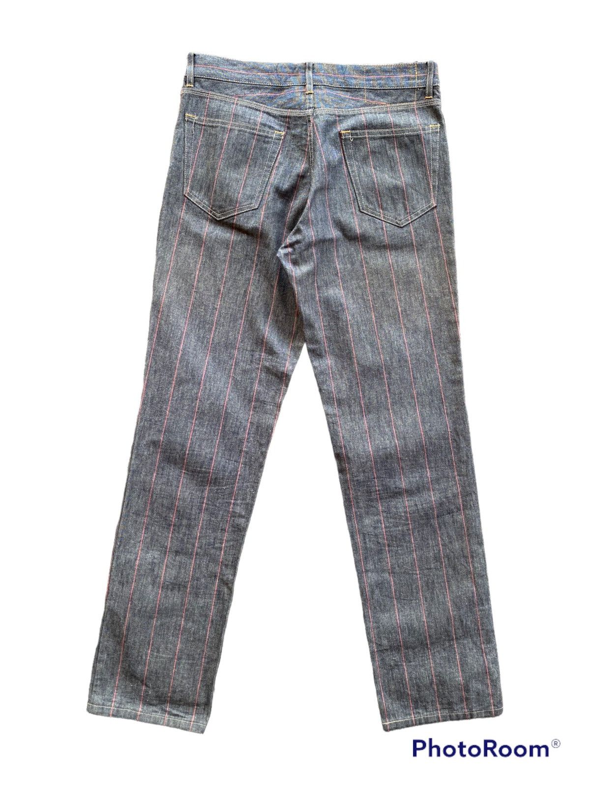 Japanese Brand 💥RARE💥 INÉD HOMME by Yohji Yamamoto Contra Red Line Denim Size US 31 - 2 Thumbnail