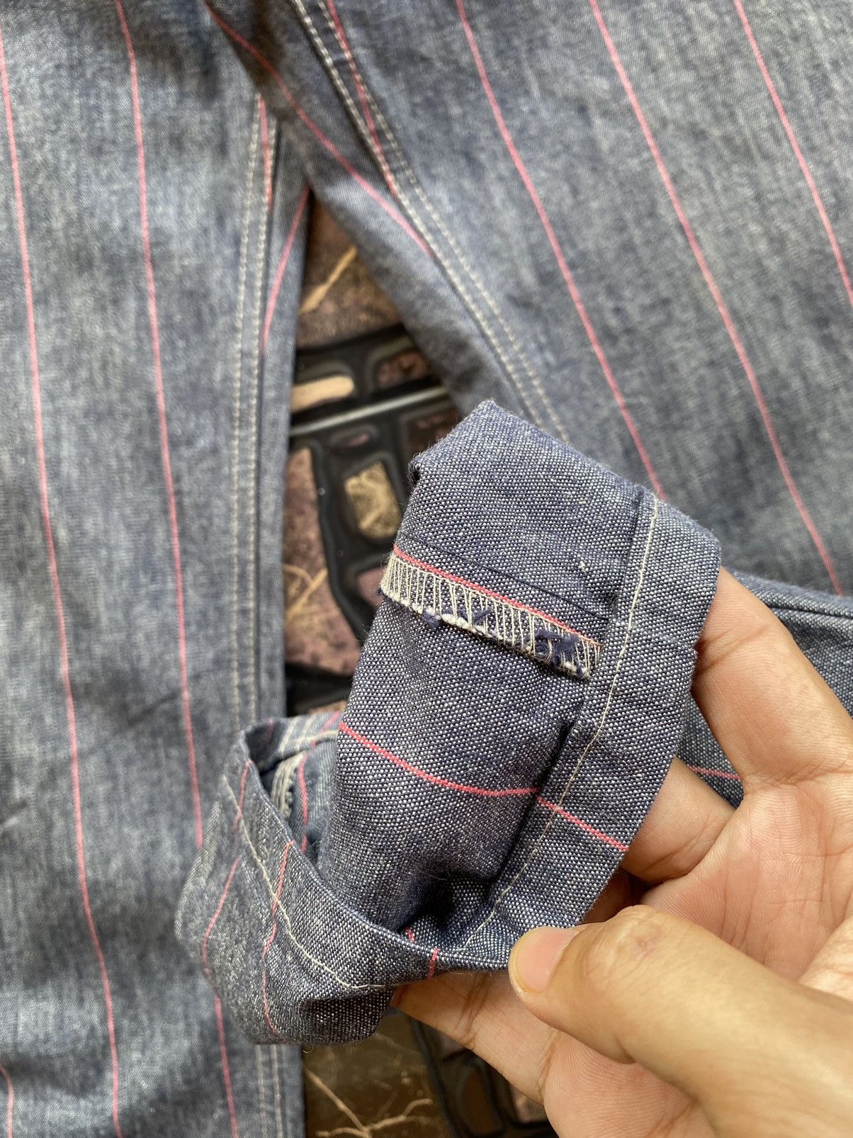 Japanese Brand 💥RARE💥 INÉD HOMME by Yohji Yamamoto Contra Red Line Denim Size US 31 - 9 Thumbnail
