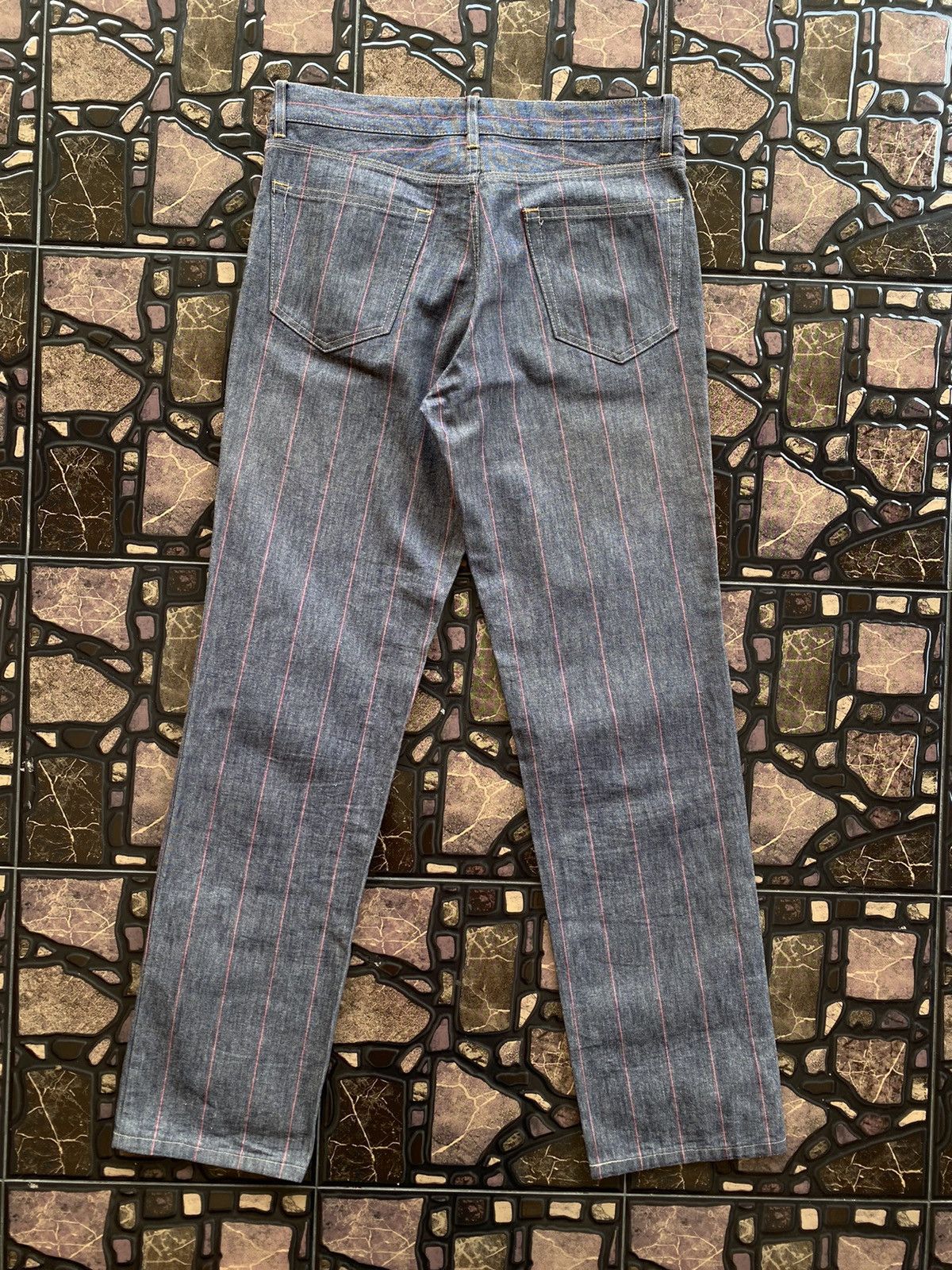 Japanese Brand 💥RARE💥 INÉD HOMME by Yohji Yamamoto Contra Red Line Denim Size US 31 - 10 Thumbnail