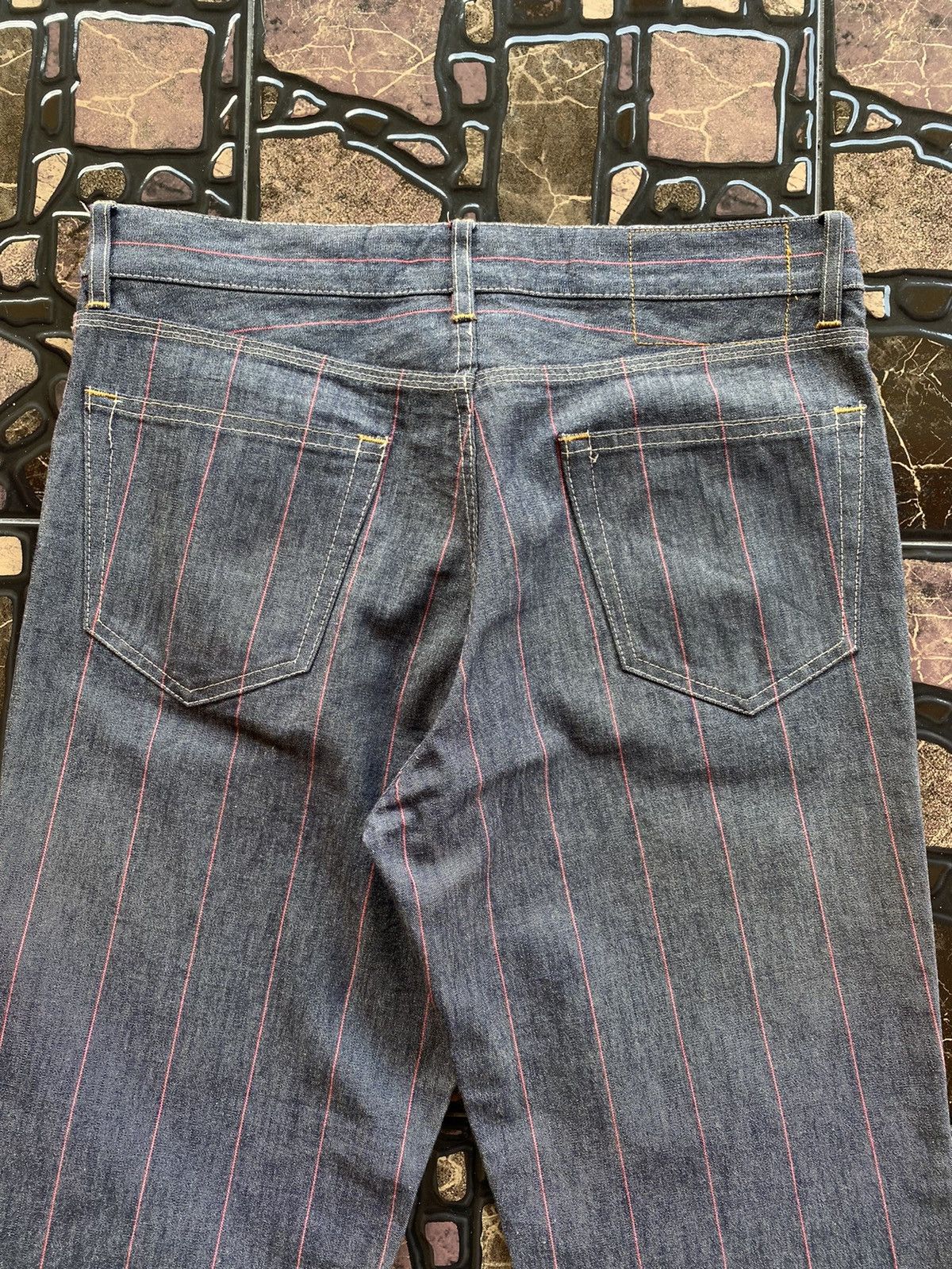 Japanese Brand 💥RARE💥 INÉD HOMME by Yohji Yamamoto Contra Red Line Denim Size US 31 - 11 Thumbnail