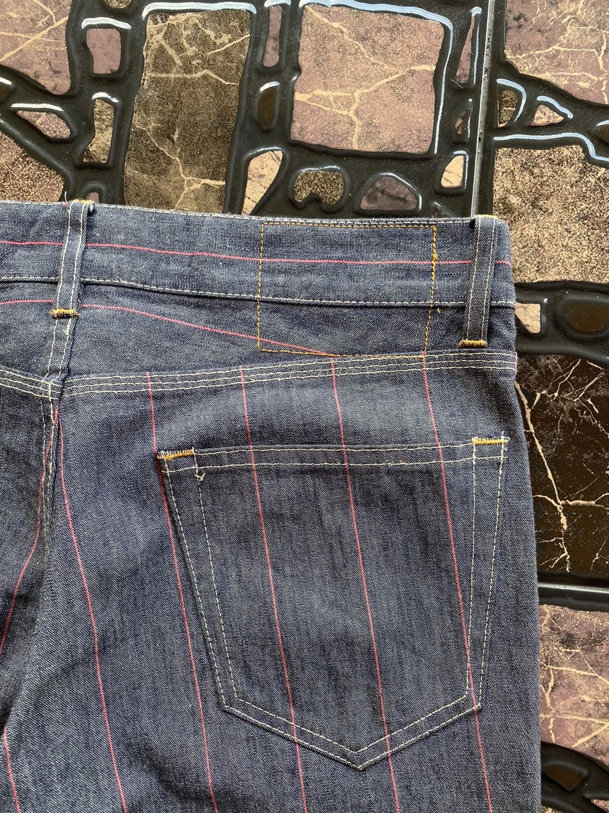 Japanese Brand 💥RARE💥 INÉD HOMME by Yohji Yamamoto Contra Red Line Denim Size US 31 - 12 Thumbnail