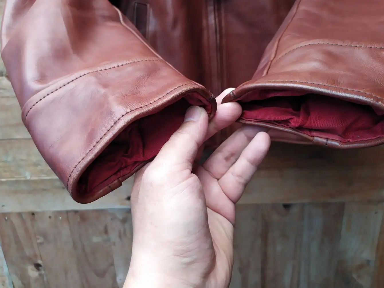 Indian Motorcycle INDIAN MOTORCYCLE HIGHWAYMAN CHERRY REDDISH LEATHER JACKET Size US S / EU 44-46 / 1 - 8 Thumbnail