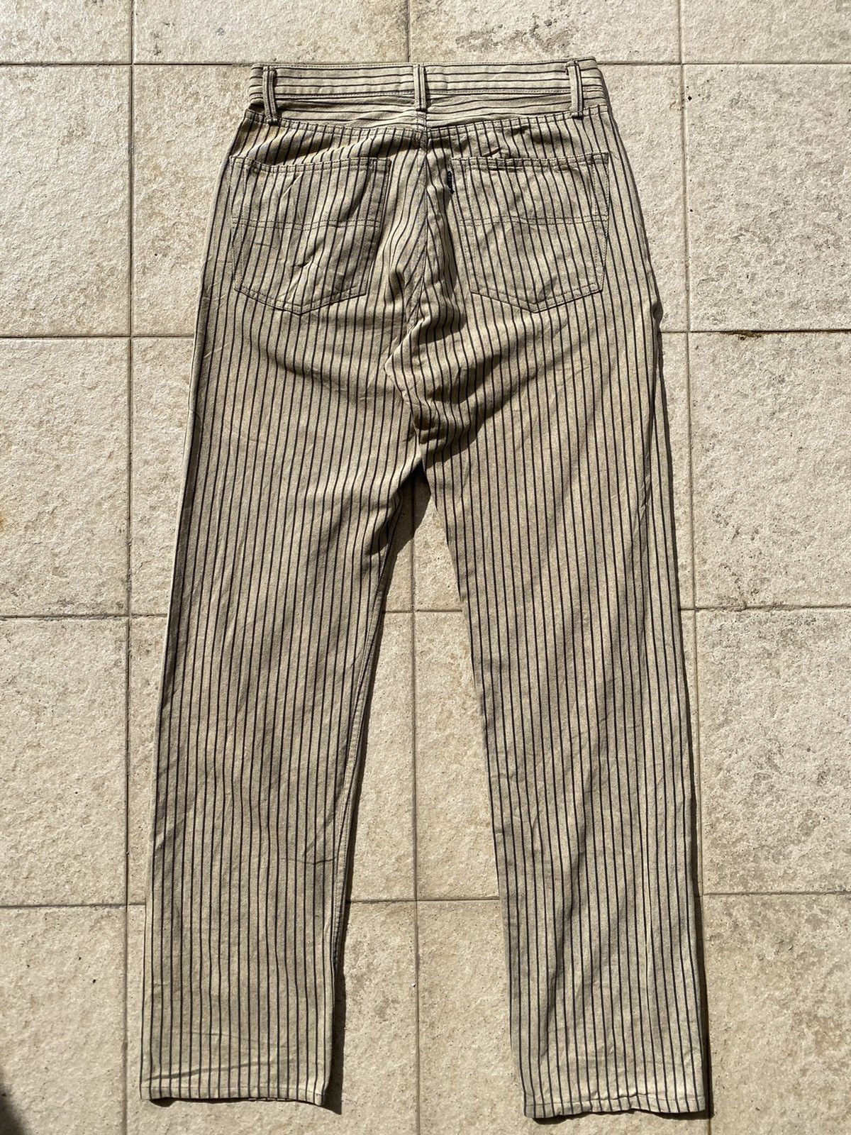 5351 POUR LES HOMMES × Japanese Brand 💥Vintage 90s 5352 POUR LES HOMMES Hickory Stripes Beige Size US 30 / EU 46 - 11 Thumbnail