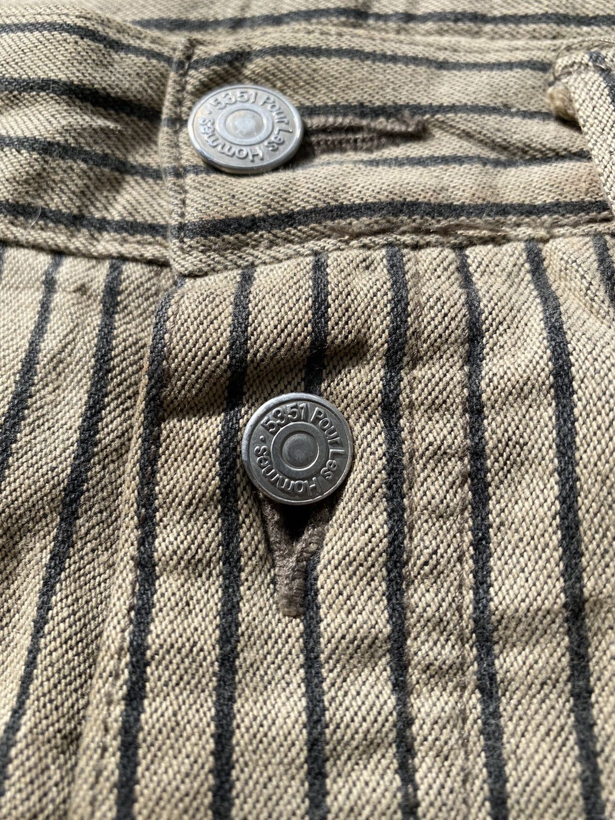5351 POUR LES HOMMES × Japanese Brand 💥Vintage 90s 5352 POUR LES HOMMES Hickory Stripes Beige Size US 30 / EU 46 - 5 Thumbnail