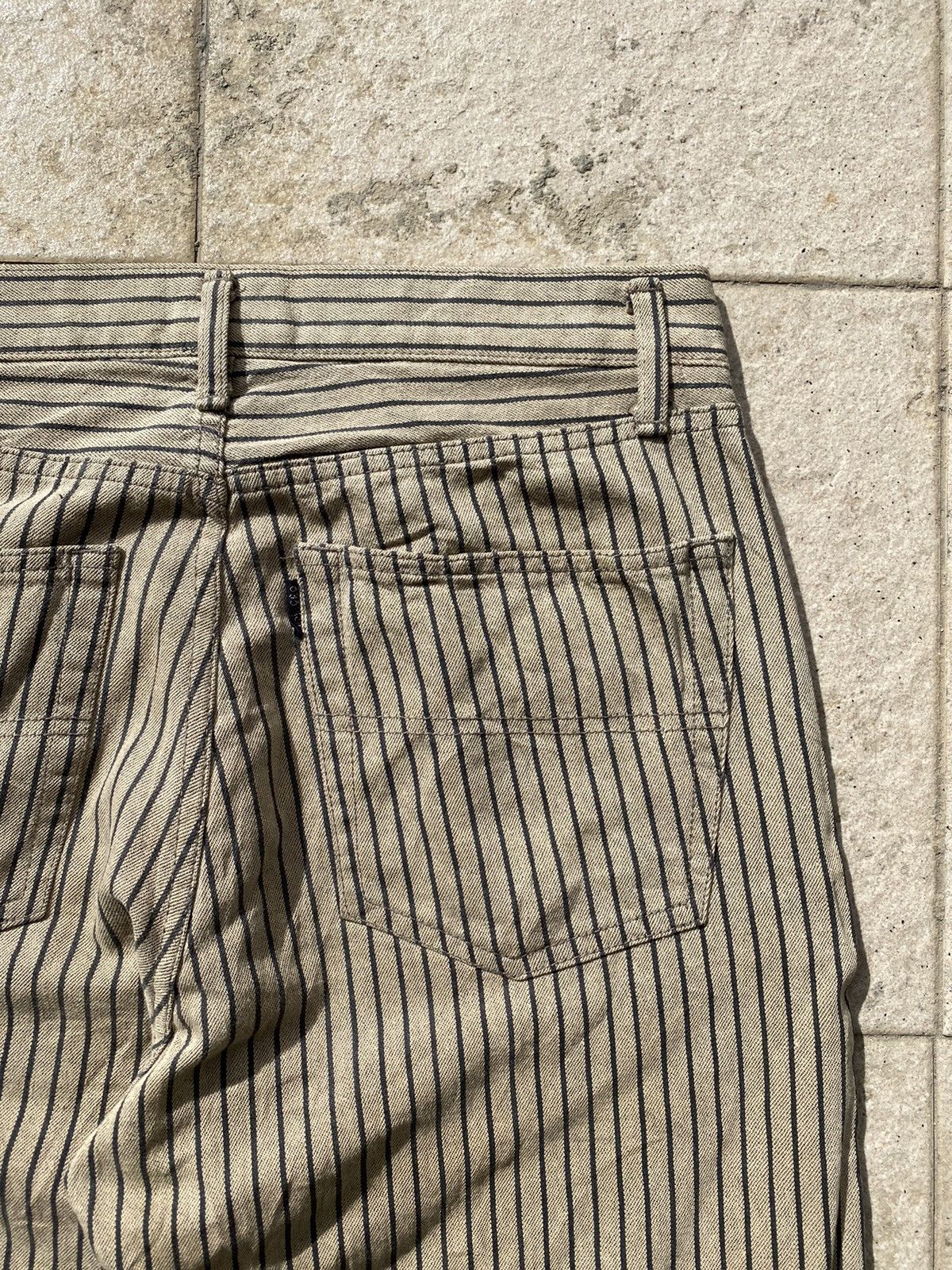 5351 POUR LES HOMMES × Japanese Brand 💥Vintage 90s 5352 POUR LES HOMMES Hickory Stripes Beige Size US 30 / EU 46 - 12 Thumbnail