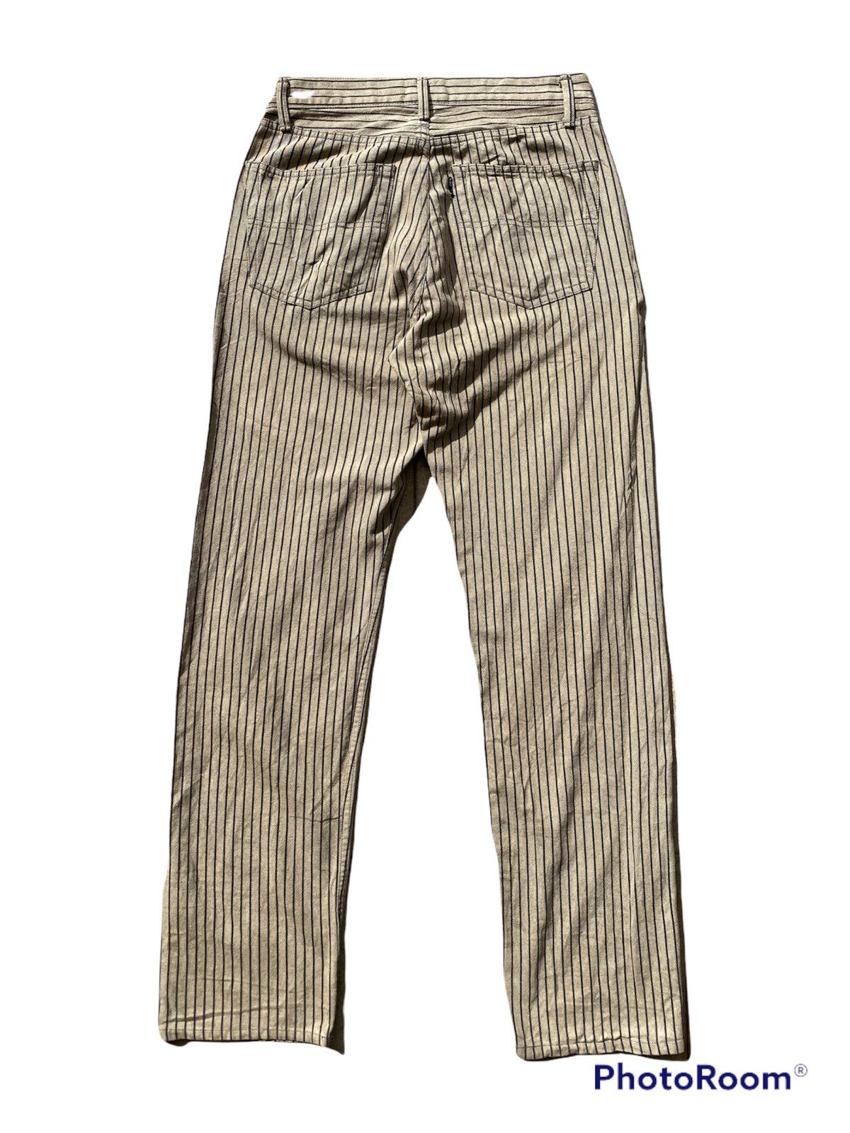 5351 POUR LES HOMMES × Japanese Brand 💥Vintage 90s 5352 POUR LES HOMMES Hickory Stripes Beige Size US 30 / EU 46 - 2 Thumbnail