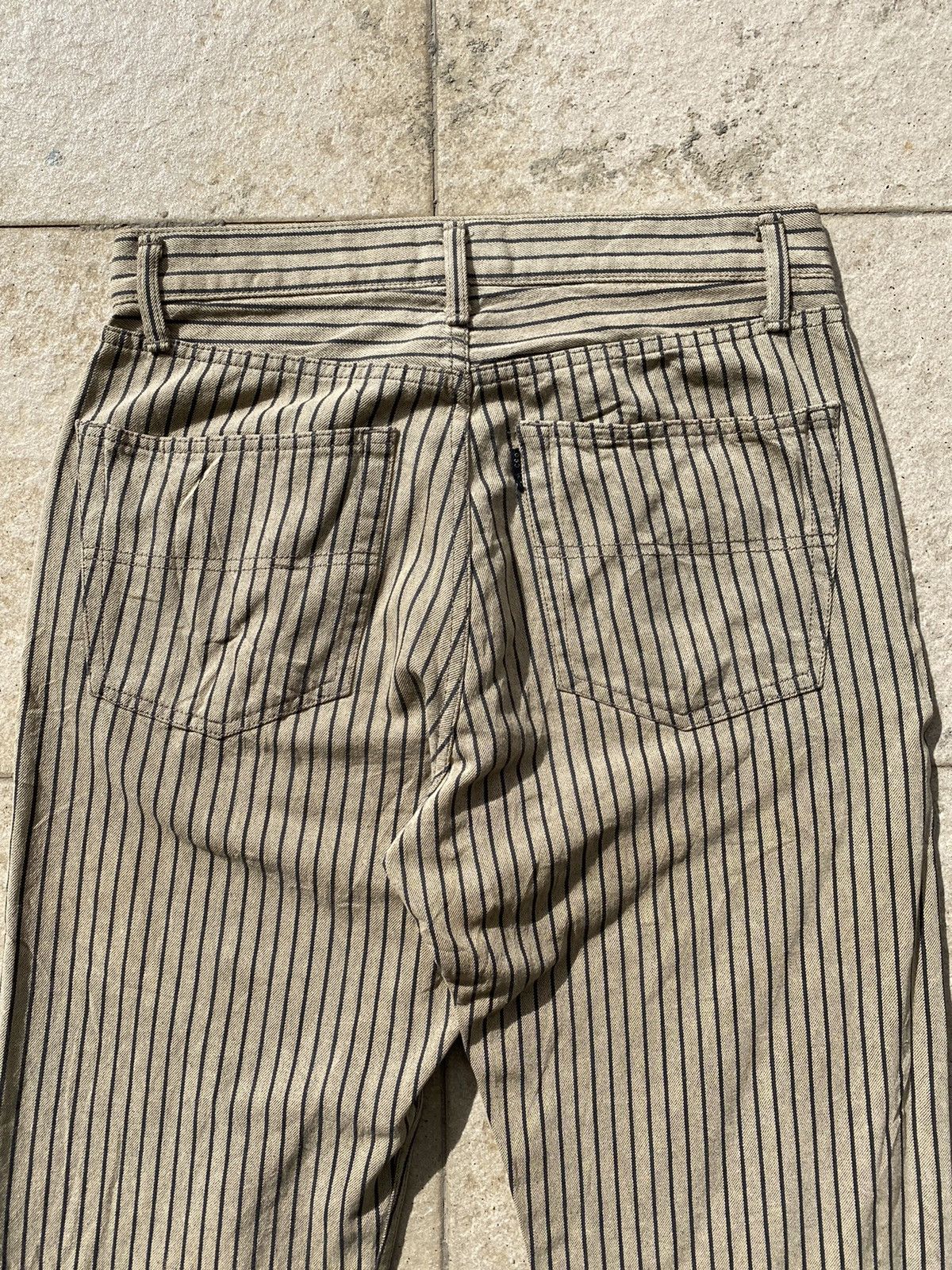 5351 POUR LES HOMMES × Japanese Brand 💥Vintage 90s 5352 POUR LES HOMMES Hickory Stripes Beige Size US 30 / EU 46 - 13 Thumbnail
