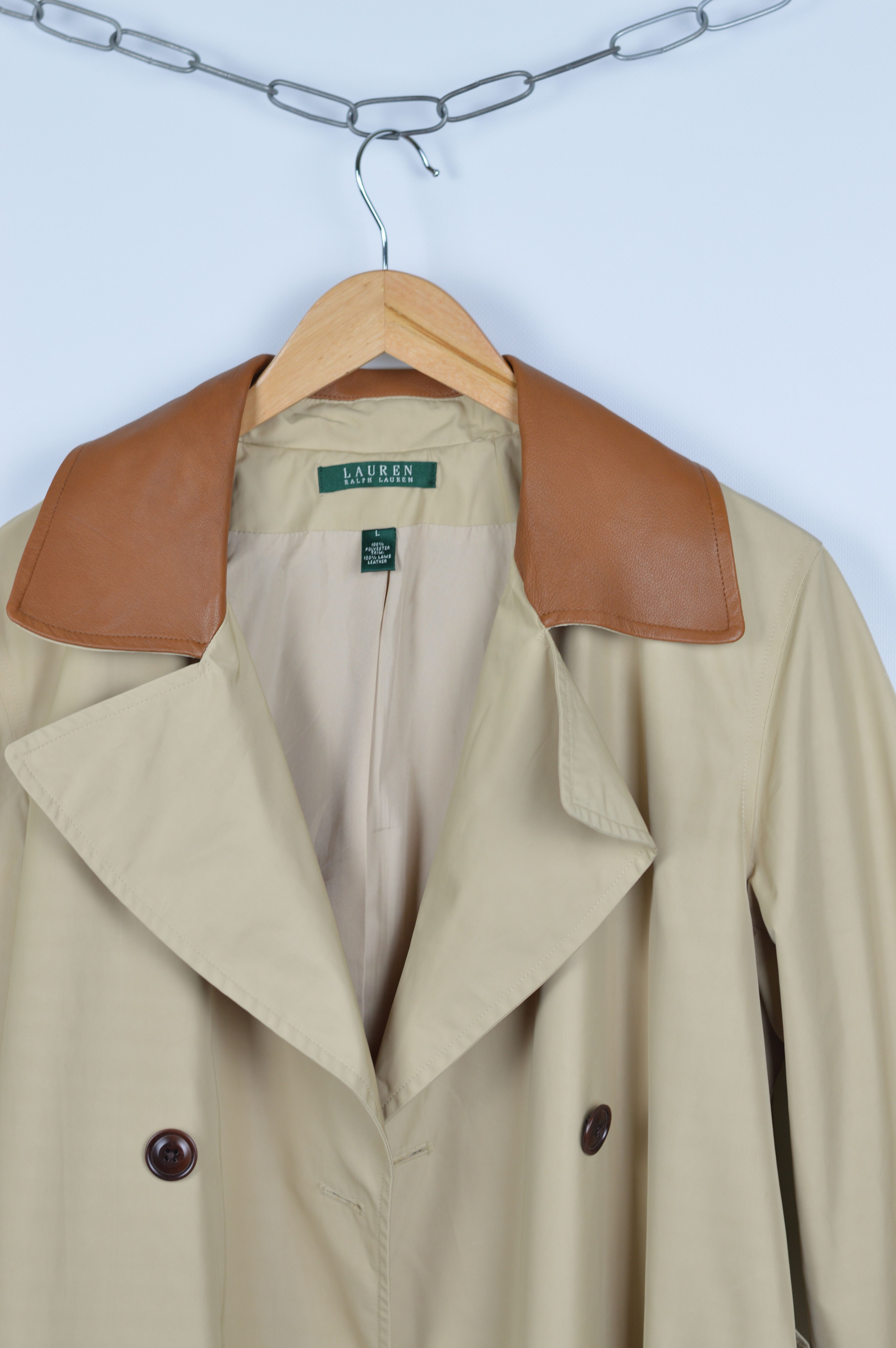 Lauren Ralph Lauren Lauren Ralph Lauren Trench Green Label with leather collar Size L / US 10 / IT 46 - 2 Thumbnail