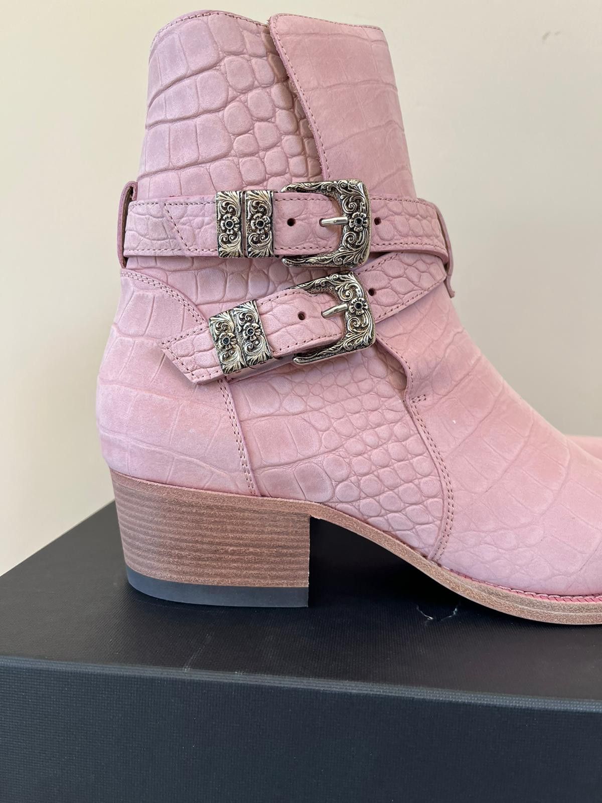 Amiri Croc Embossed Jodhpur Boot in Salmon Size US 13 / EU 46 - 2 Thumbnail
