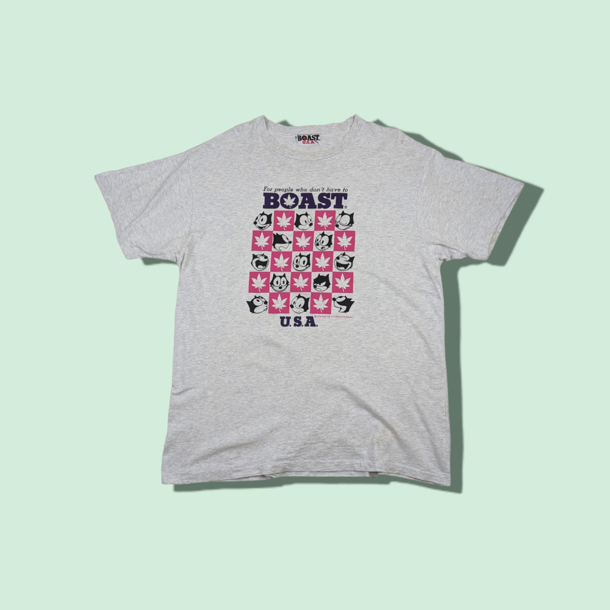 Boast × Cartoon Network × Vintage Vintage 1995 BOAST Felix The Cat T-Shirt Single Stitches Size US XL / EU 56 / 4 - 1 Thumbnail