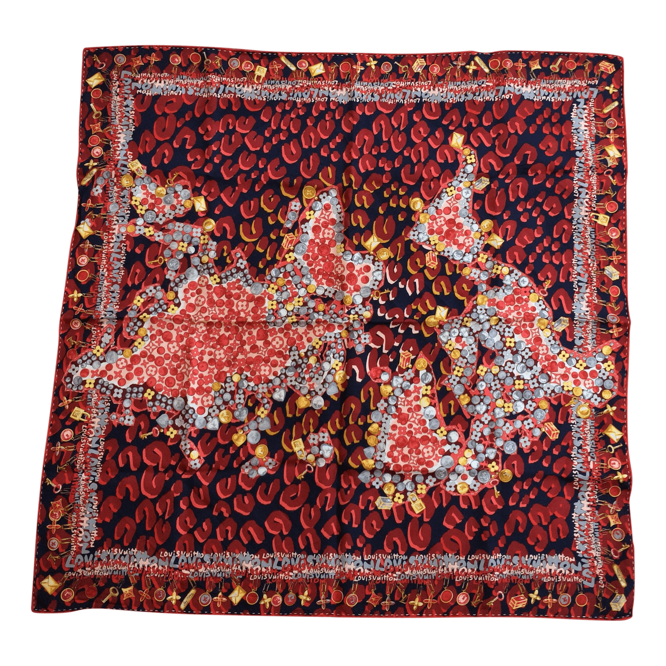 Louis Vuitton × Stephen Sprouse S/S 2008 Vuitton x Sprouse World Map Graffiti Silk Scarf Size ONE SIZE - 1 Thumbnail