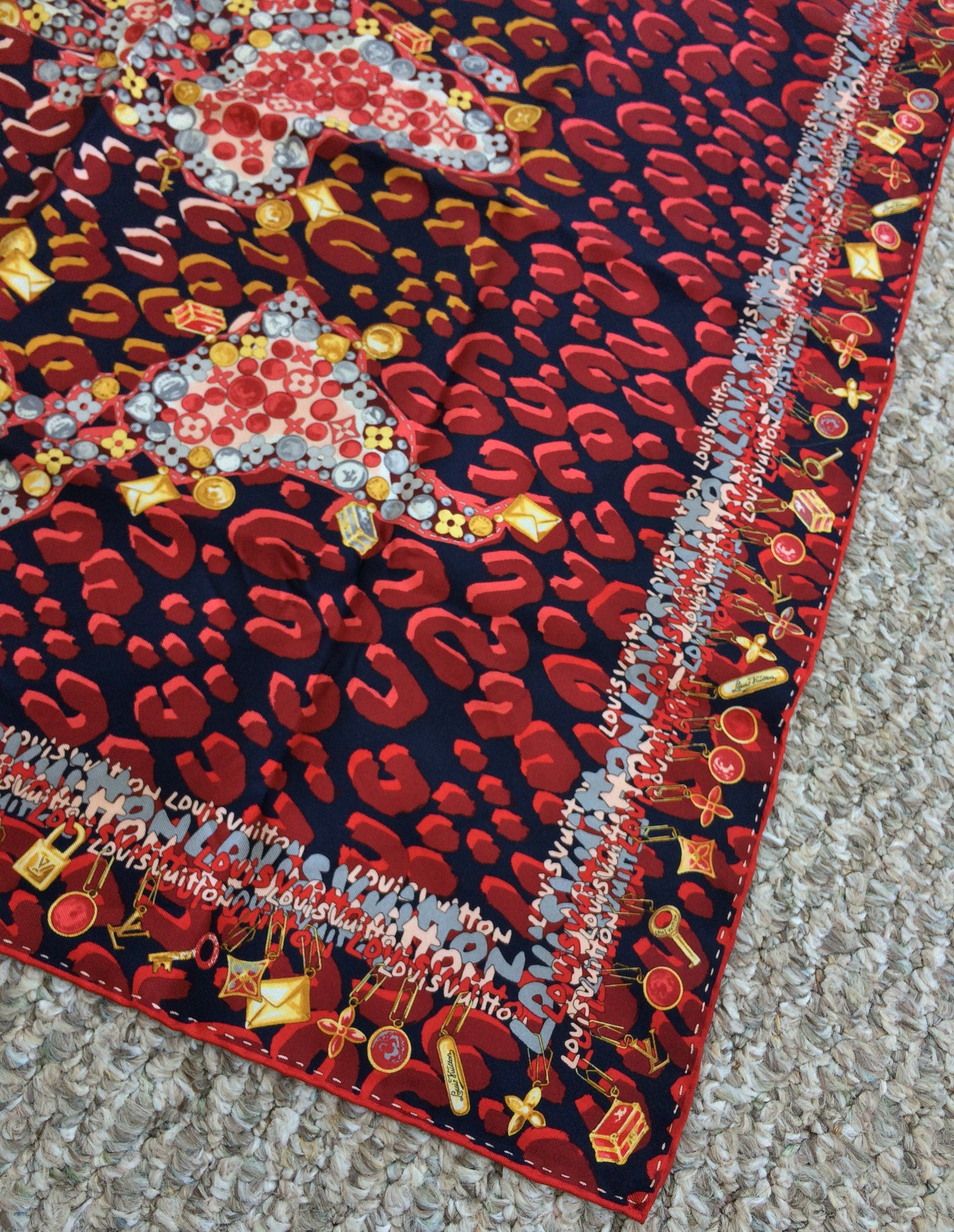 Louis Vuitton × Stephen Sprouse S/S 2008 Vuitton x Sprouse World Map Graffiti Silk Scarf Size ONE SIZE - 4 Thumbnail