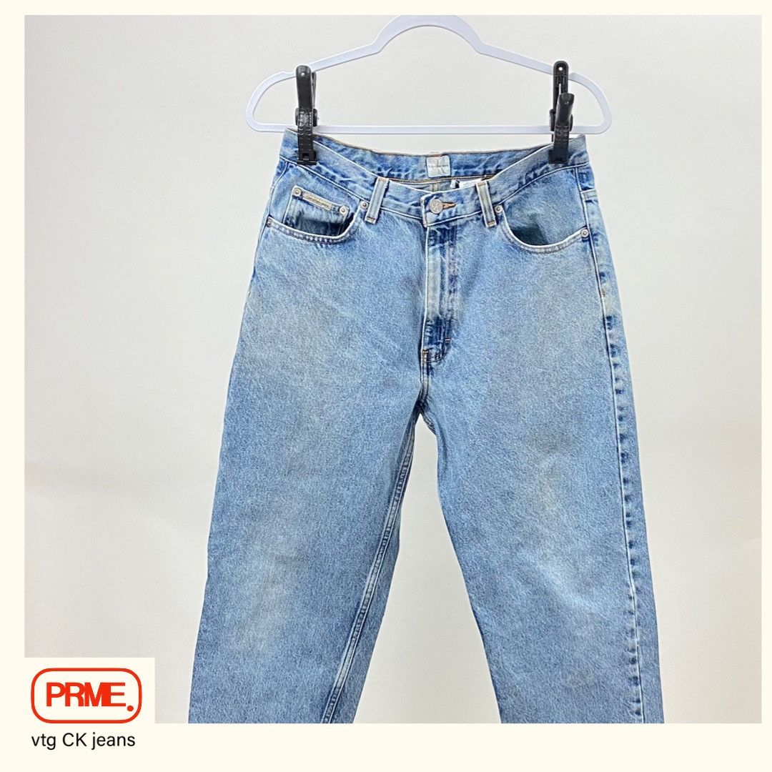 Calvin Klein × Vintage vintage 90s CK Doublestone Light Wash Denim jeans Size US 32 / EU 48 - 2 Thumbnail