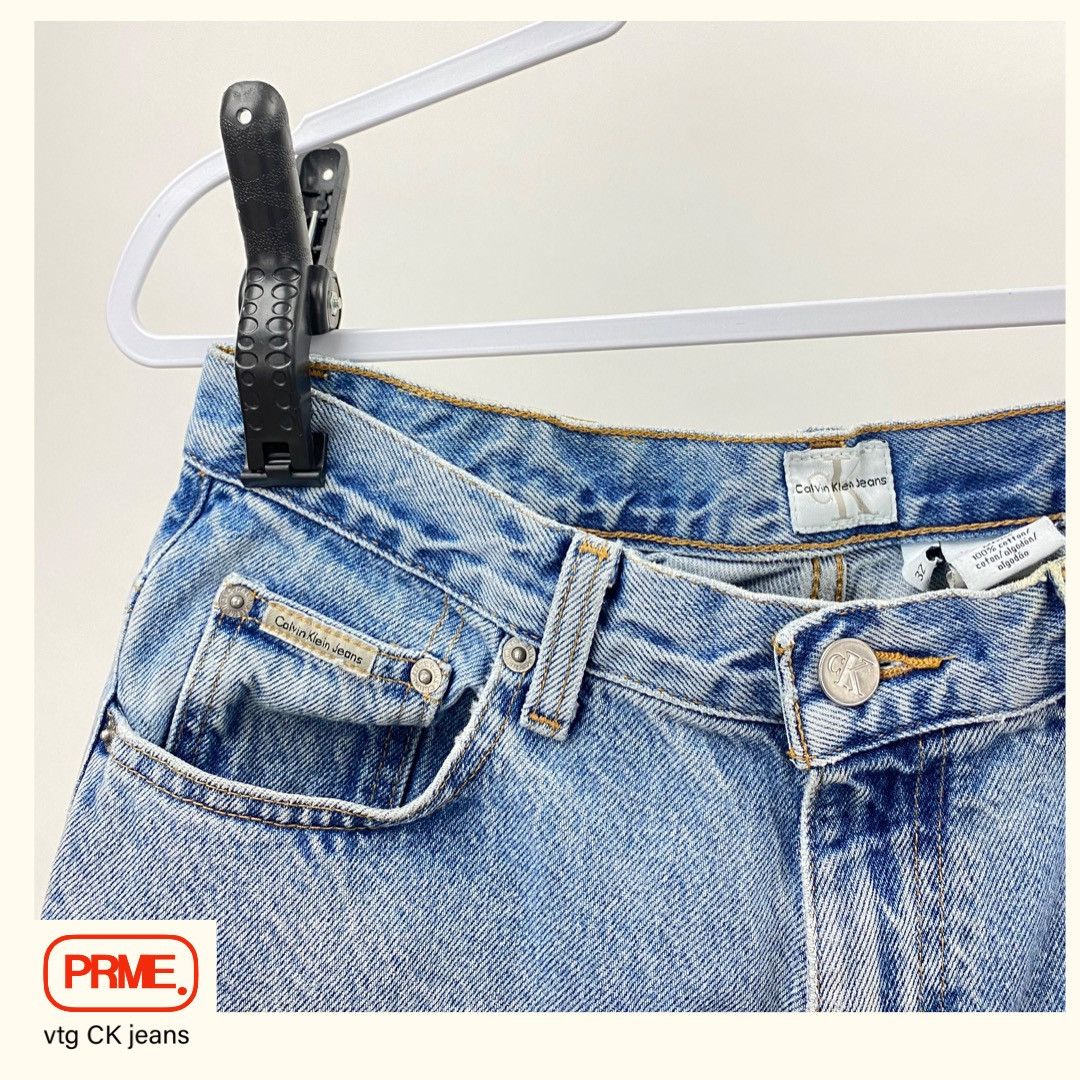 Calvin Klein × Vintage vintage 90s CK Doublestone Light Wash Denim jeans Size US 32 / EU 48 - 7 Thumbnail