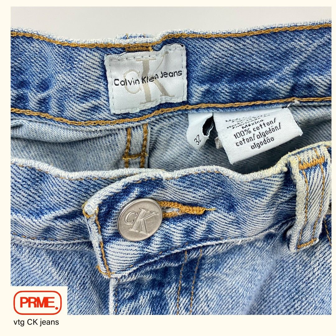 Calvin Klein × Vintage vintage 90s CK Doublestone Light Wash Denim jeans Size US 32 / EU 48 - 8 Thumbnail