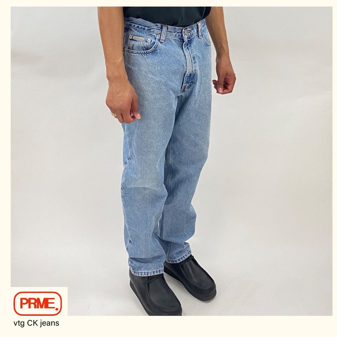 Calvin Klein × Vintage vintage 90s CK Doublestone Light Wash Denim jeans Size US 32 / EU 48 - 4 Thumbnail