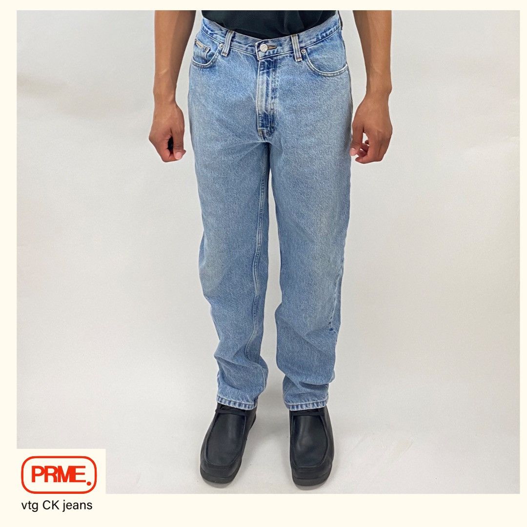 Calvin Klein × Vintage vintage 90s CK Doublestone Light Wash Denim jeans Size US 32 / EU 48 - 5 Thumbnail
