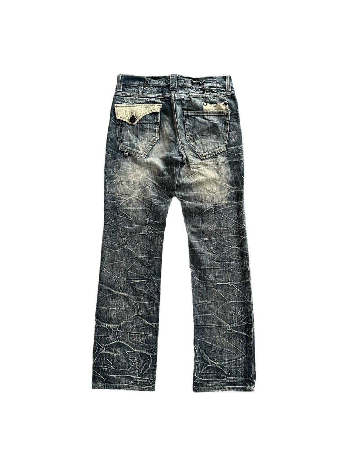 Tornado Mart 32/41 - 00's Rare Blow by Blue distressed mud wash denim Size US 32 / EU 48 - 4 Thumbnail