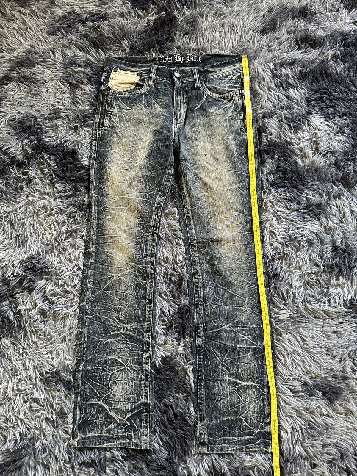 Tornado Mart 32/41 - 00's Rare Blow by Blue distressed mud wash denim Size US 32 / EU 48 - 17 Thumbnail