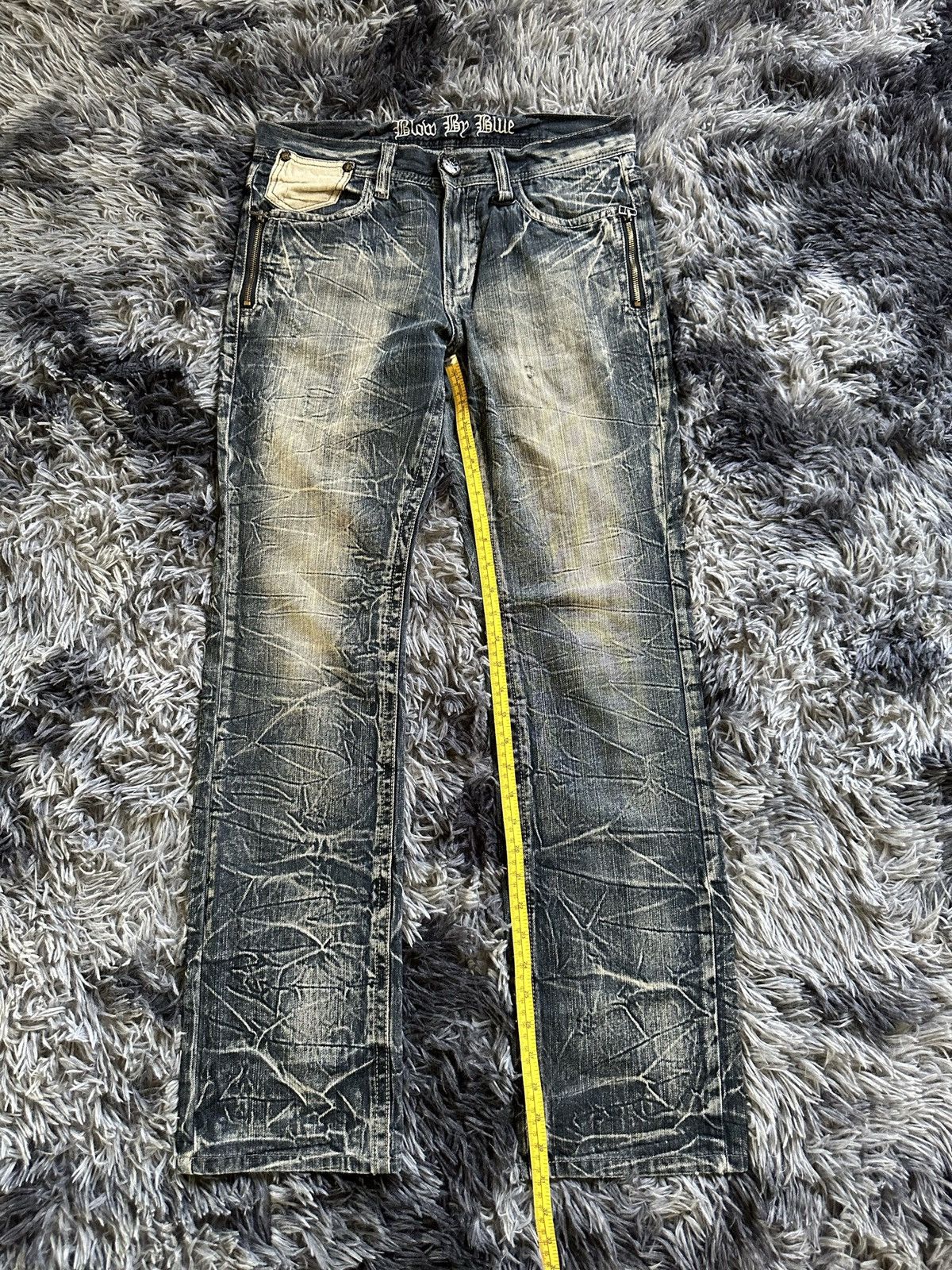Tornado Mart 32/41 - 00's Rare Blow by Blue distressed mud wash denim Size US 32 / EU 48 - 18 Thumbnail