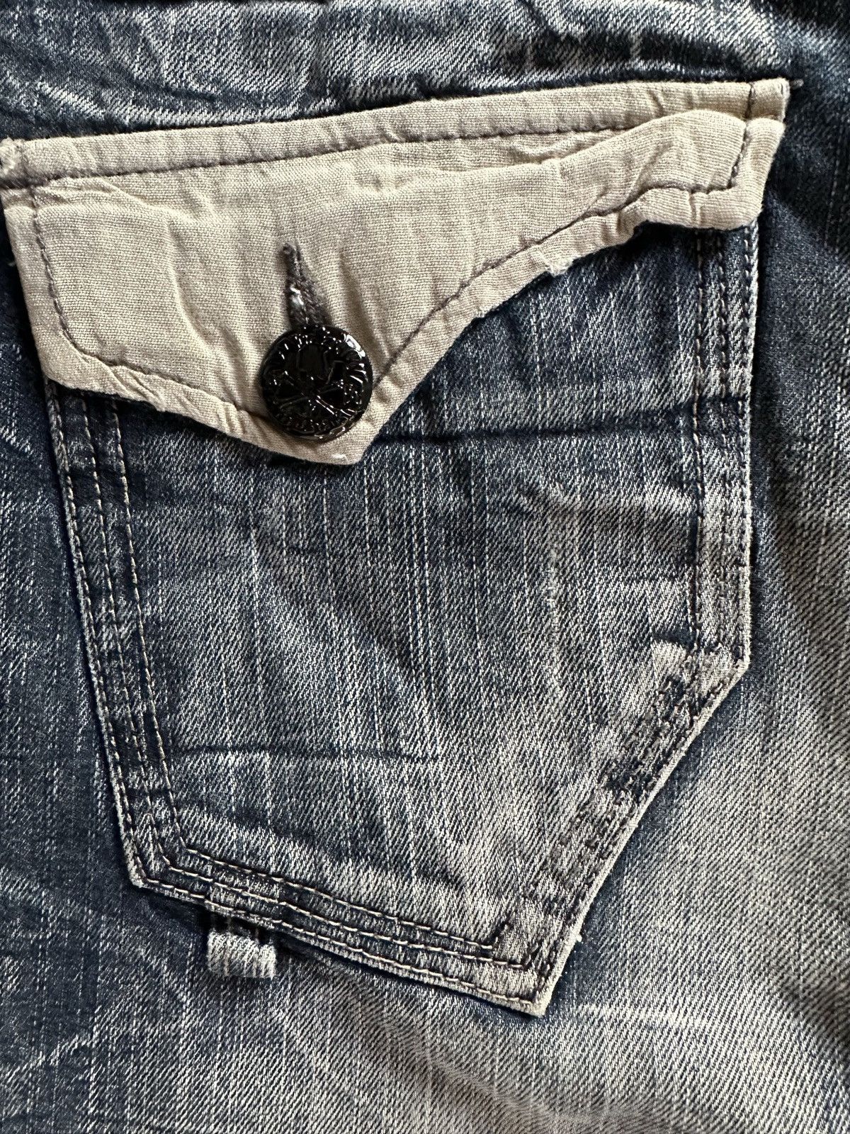 Tornado Mart 32/41 - 00's Rare Blow by Blue distressed mud wash denim Size US 32 / EU 48 - 13 Thumbnail