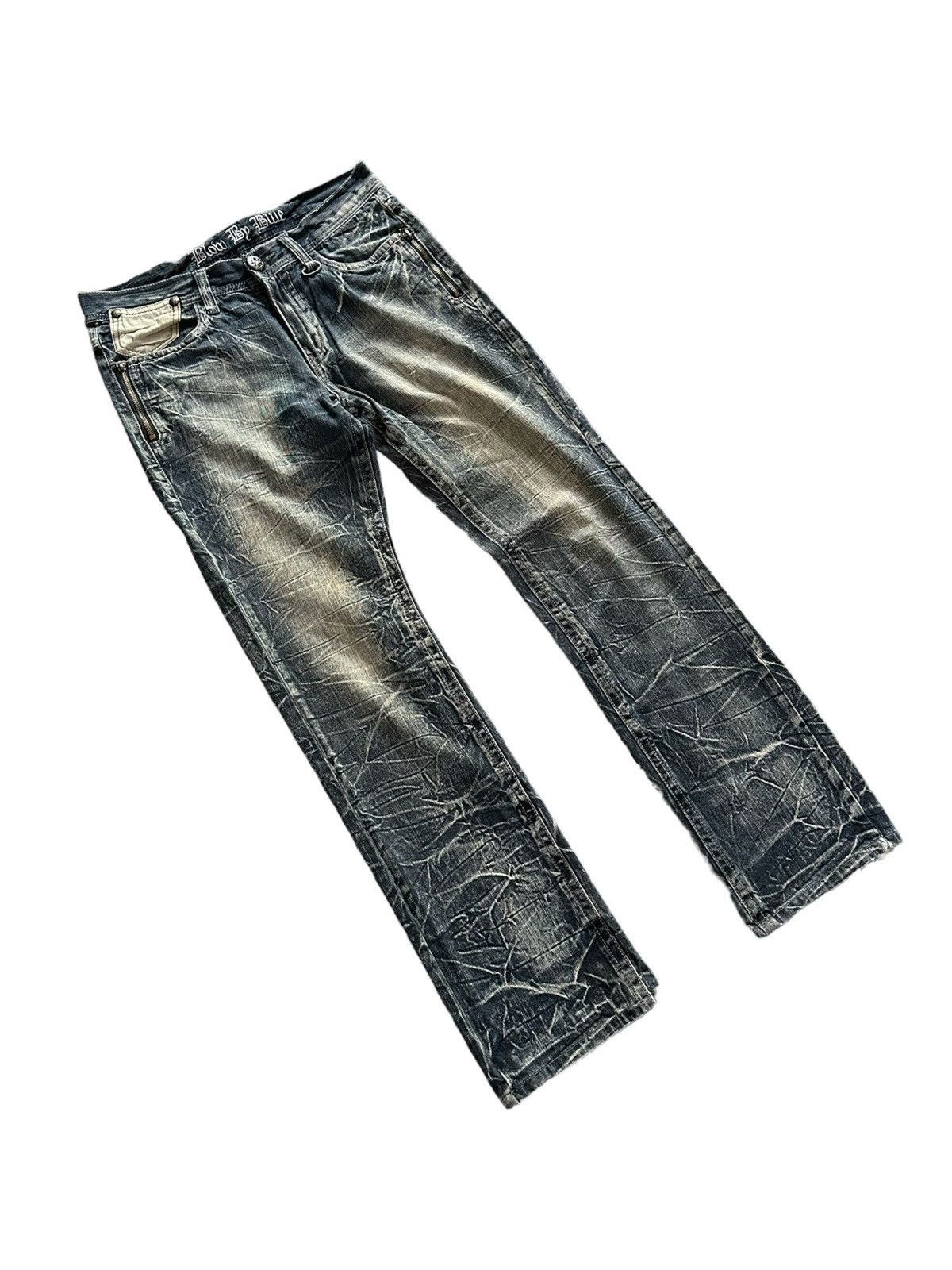 Tornado Mart 32/41 - 00's Rare Blow by Blue distressed mud wash denim Size US 32 / EU 48 - 2 Thumbnail