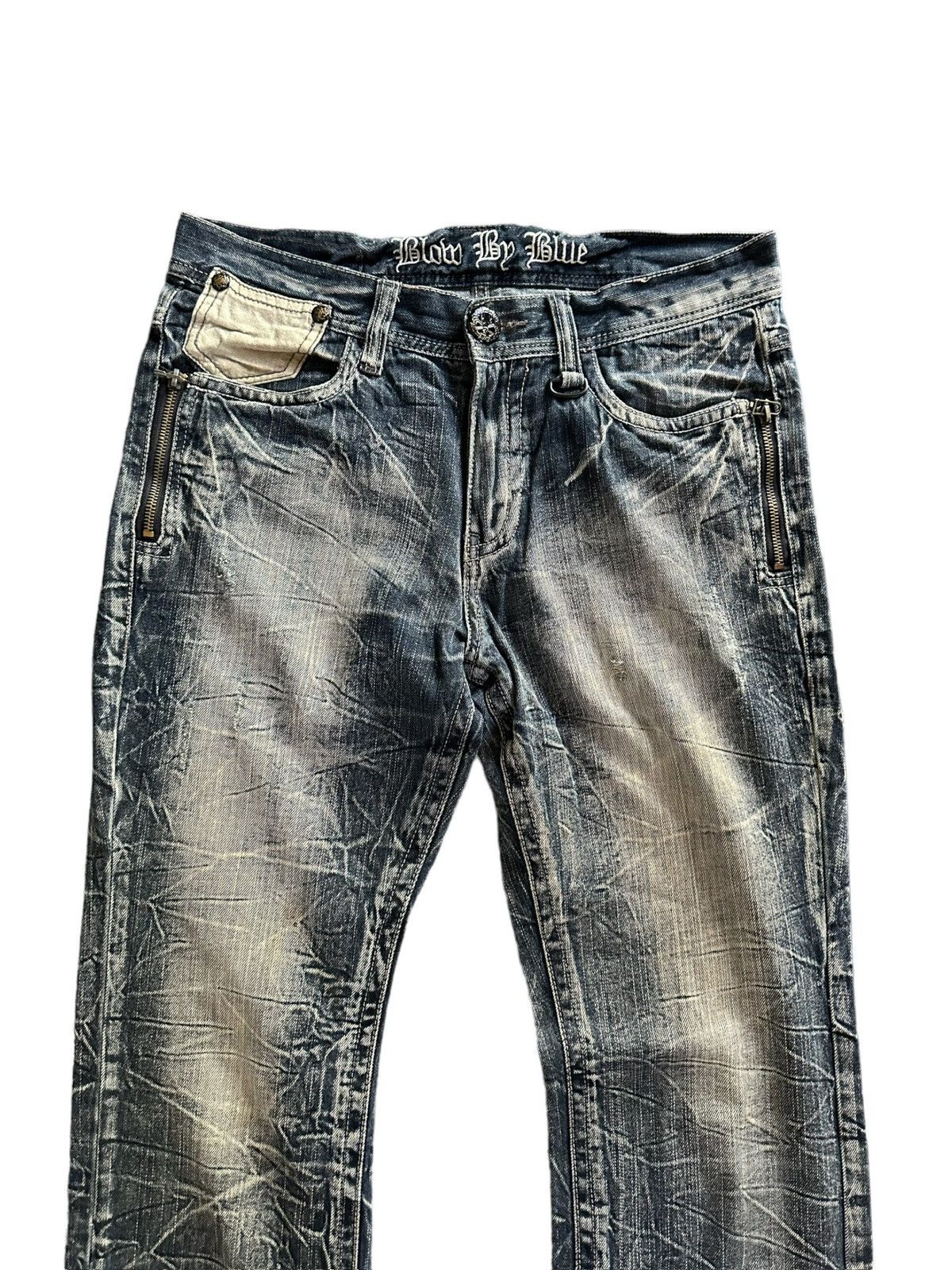 Tornado Mart 32/41 - 00's Rare Blow by Blue distressed mud wash denim Size US 32 / EU 48 - 3 Thumbnail
