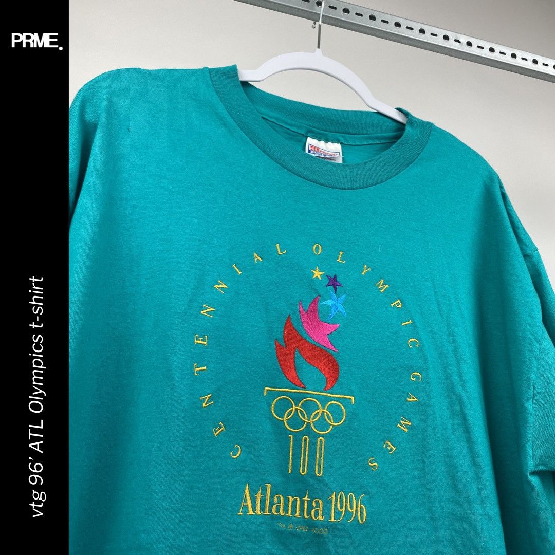Hanes vintage 1996 Atlanta Olympics Single Stitch spellout t-shirt Size US XL / EU 56 / 4 - 5 Thumbnail