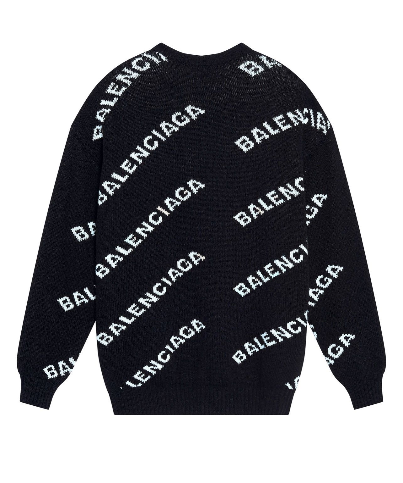 Balenciaga 🔥$1.4K VALUE🔥Balenciaga Allover Logo Print Wool Sweater Size US M / EU 48-50 / 2 - 2 Thumbnail