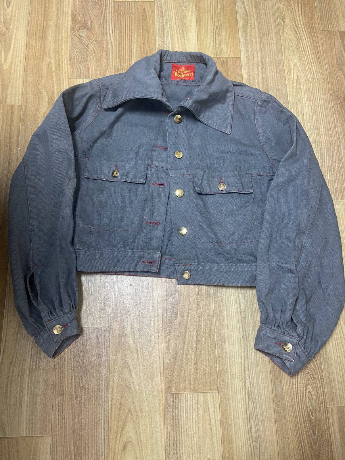 40 Vivienne westwood Cropped big collar denim jacket