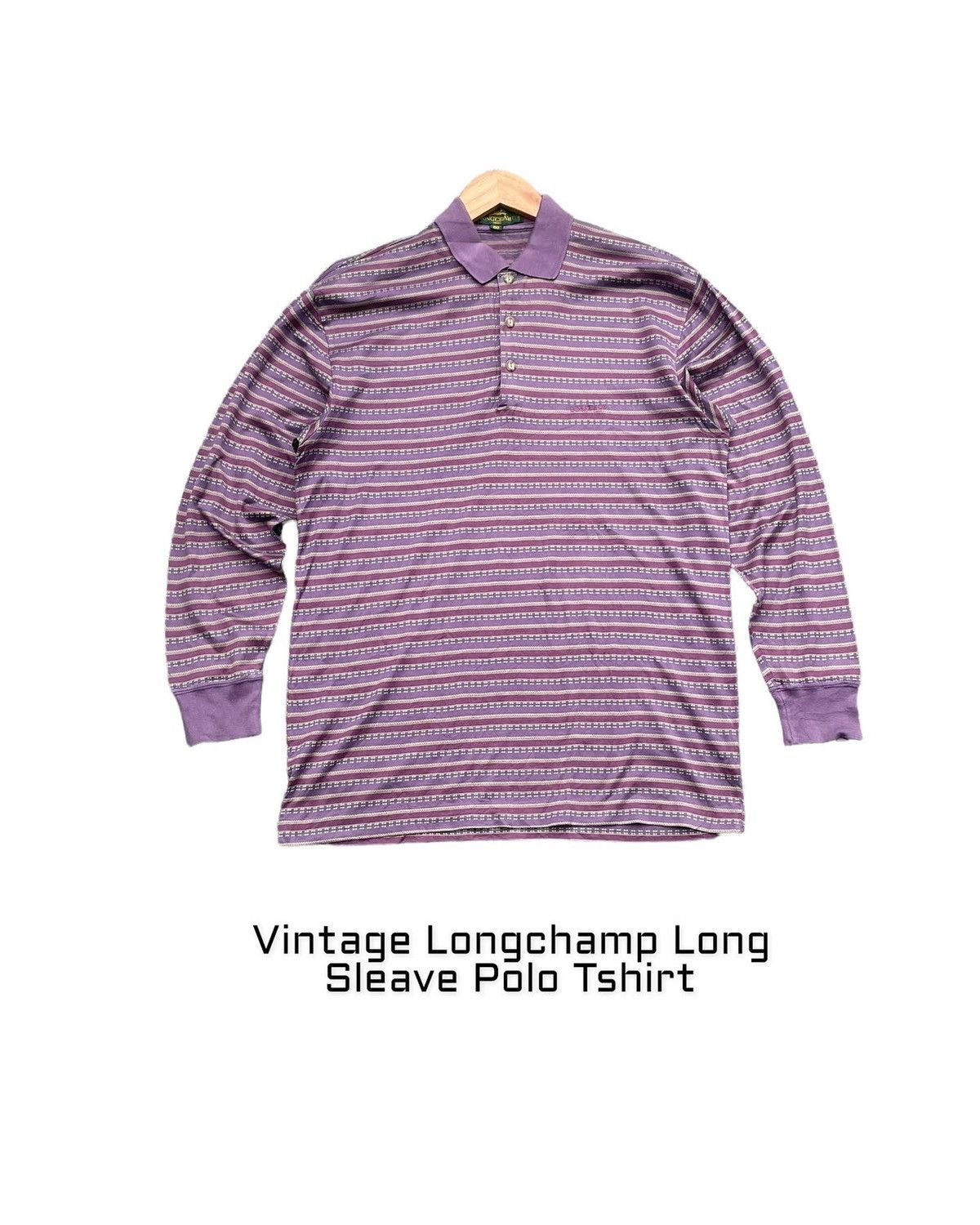 Designer Vintage Longchamp Polo Long Sleave Size US M / EU 48-50 / 2 - 1 Thumbnail
