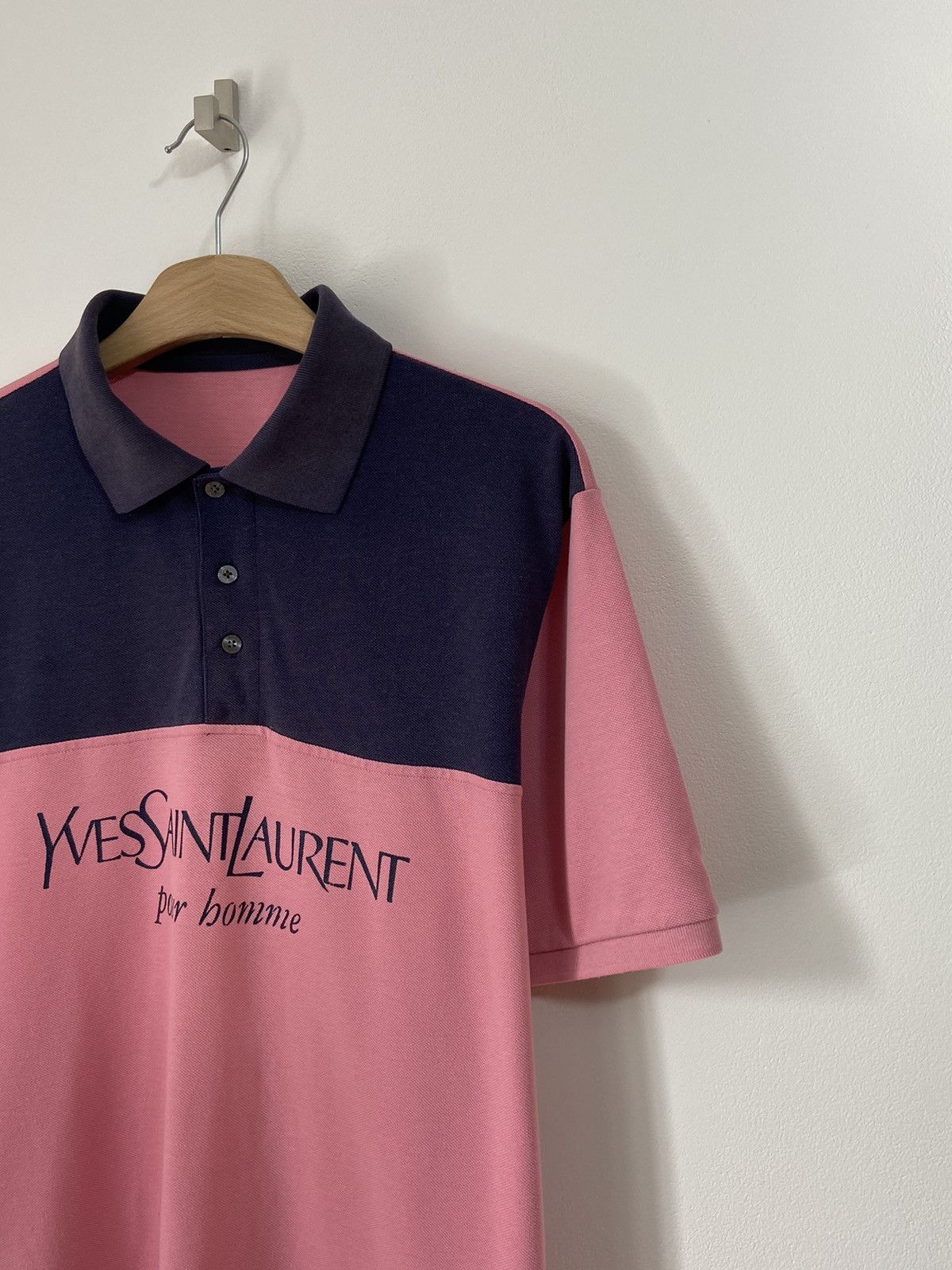Yves Saint Laurent YSL Yves Saint Laurent Polo T-shirt Pink big logo Size US M / EU 48-50 / 2 - 4 Thumbnail
