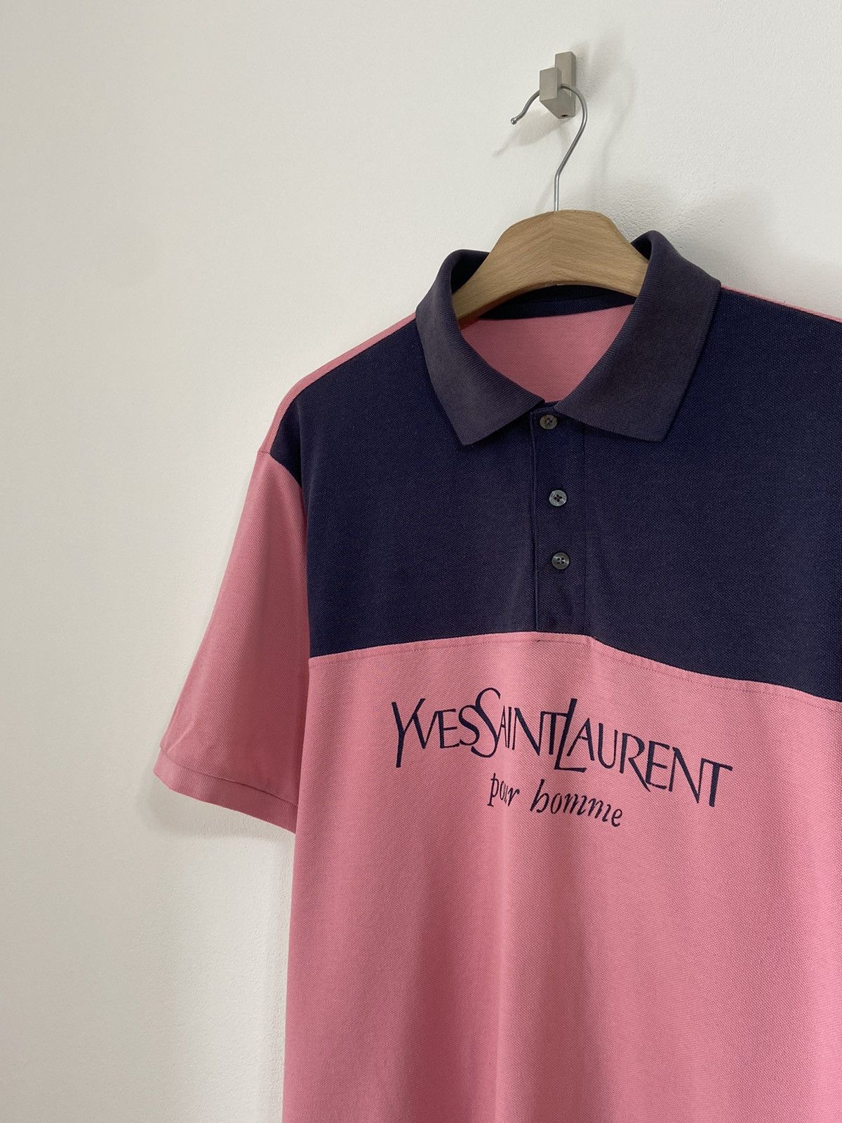 Yves Saint Laurent YSL Yves Saint Laurent Polo T-shirt Pink big logo Size US M / EU 48-50 / 2 - 5 Thumbnail